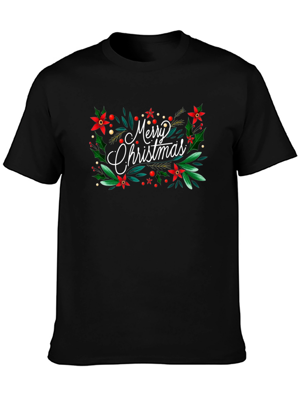Festive Merry Christmas Graphic Tee - Holiday Cheer