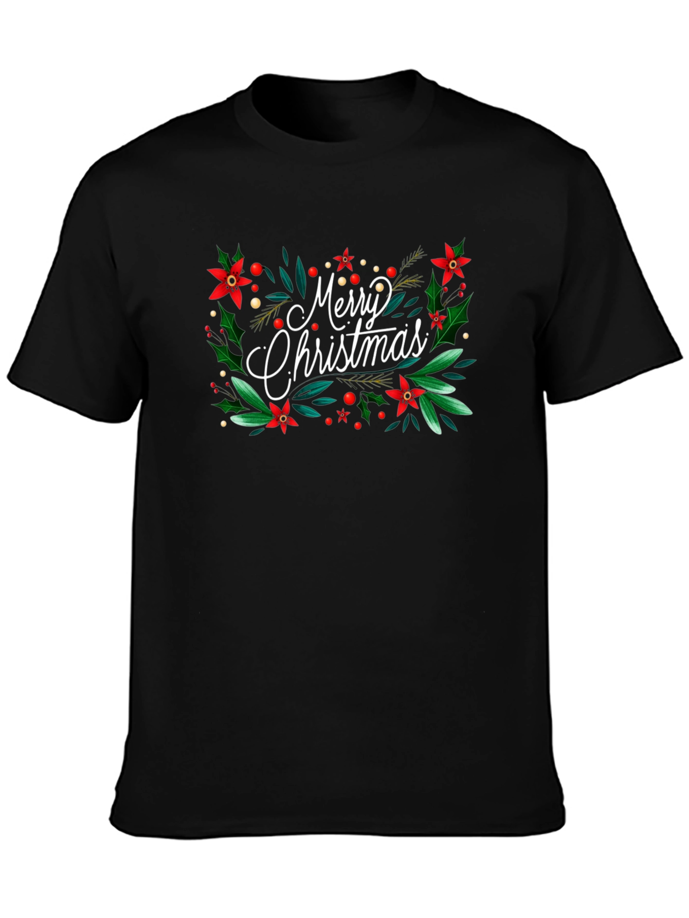 Festive Merry Christmas Graphic Tee - Holiday Cheer