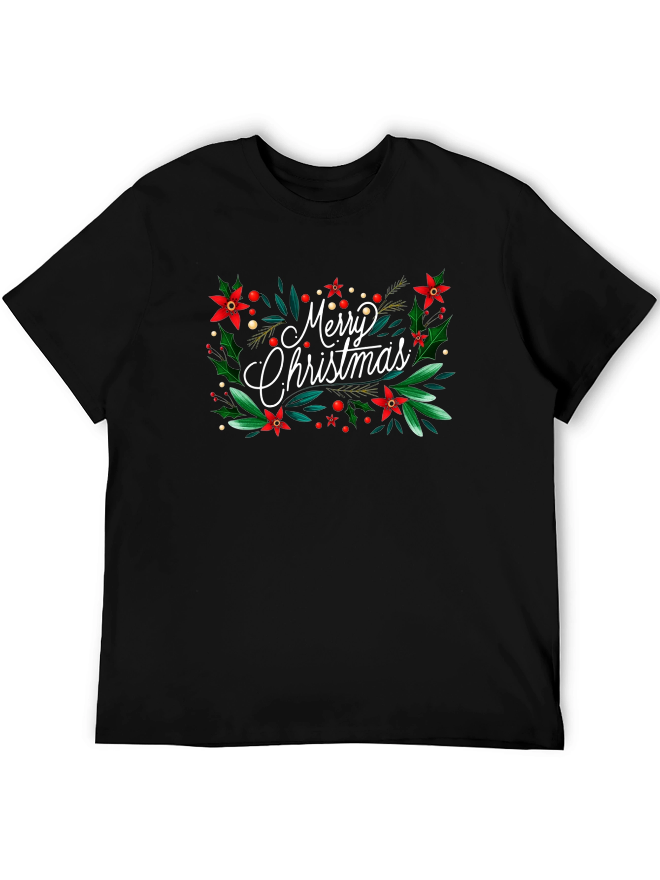 Festive Merry Christmas Graphic Tee - Holiday Cheer