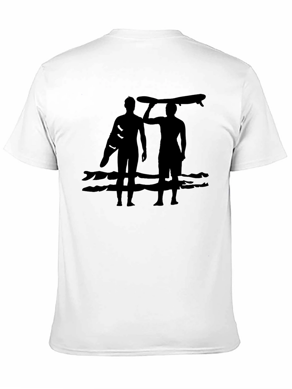Surfer Silhouette Graphic Tee - Casual Cotton Shirt