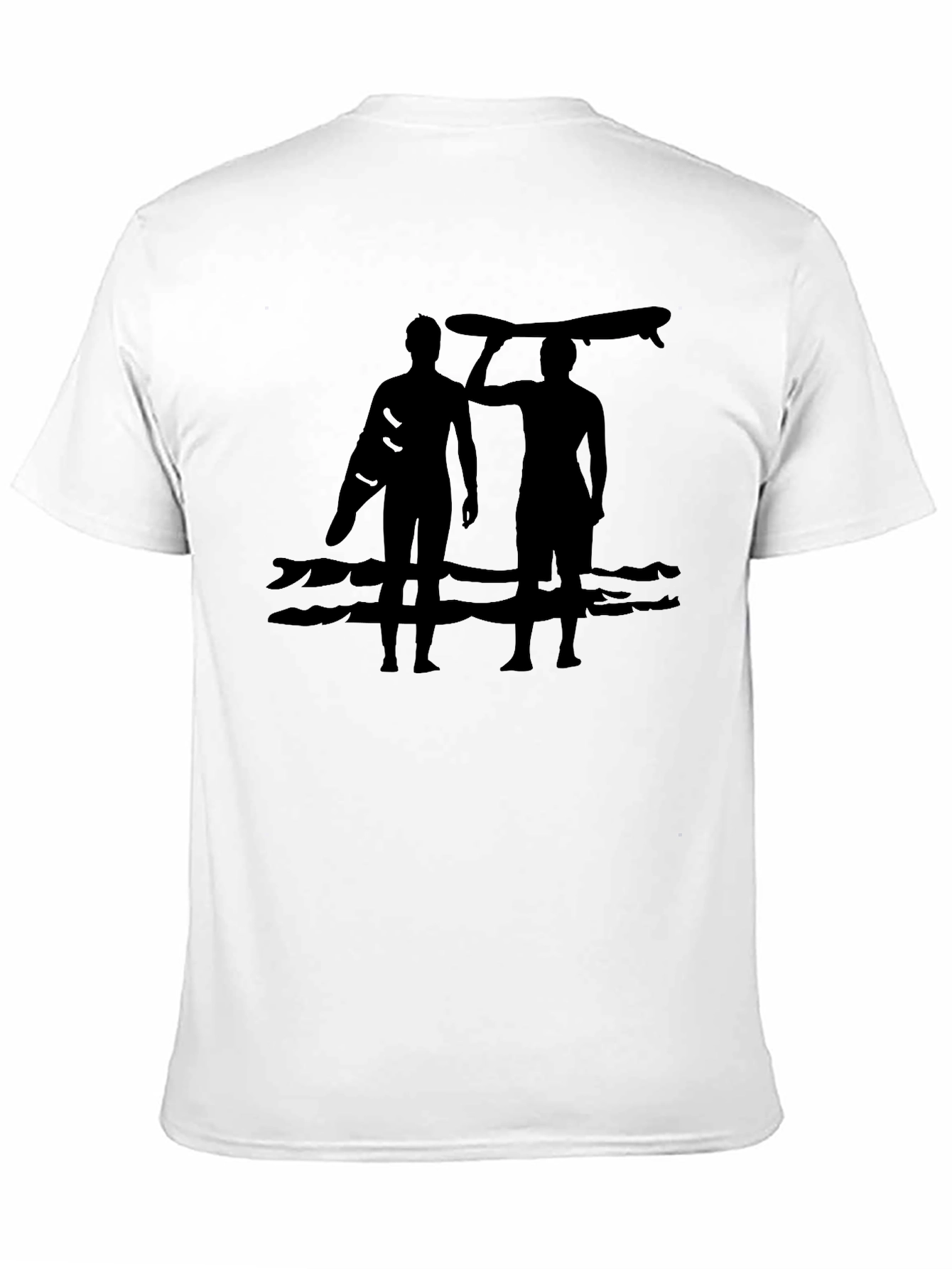 Surfer Silhouette Graphic Tee - Casual Cotton Shirt
