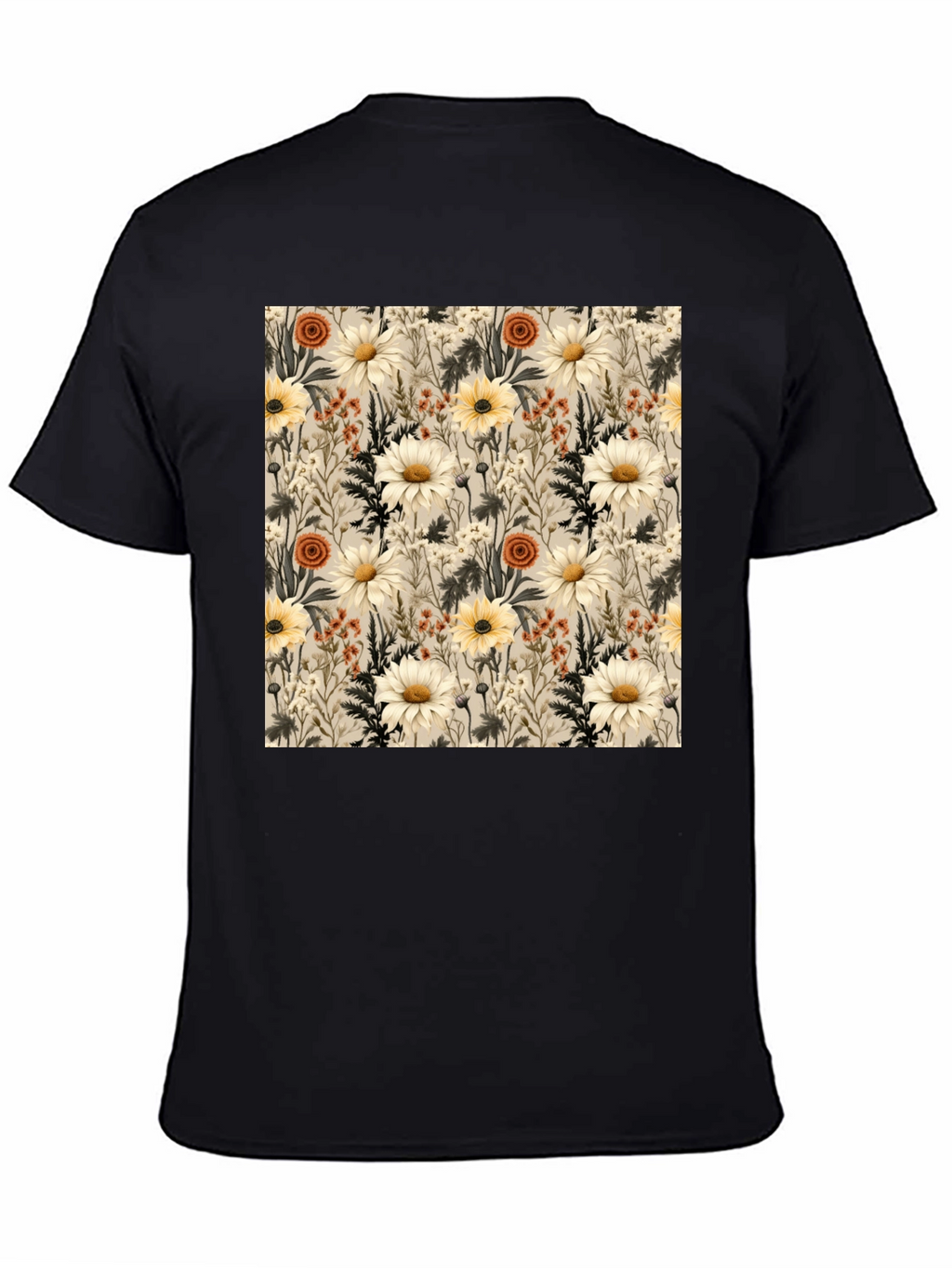 Floral Pattern Graphic Tee - Unique Botanical Design
