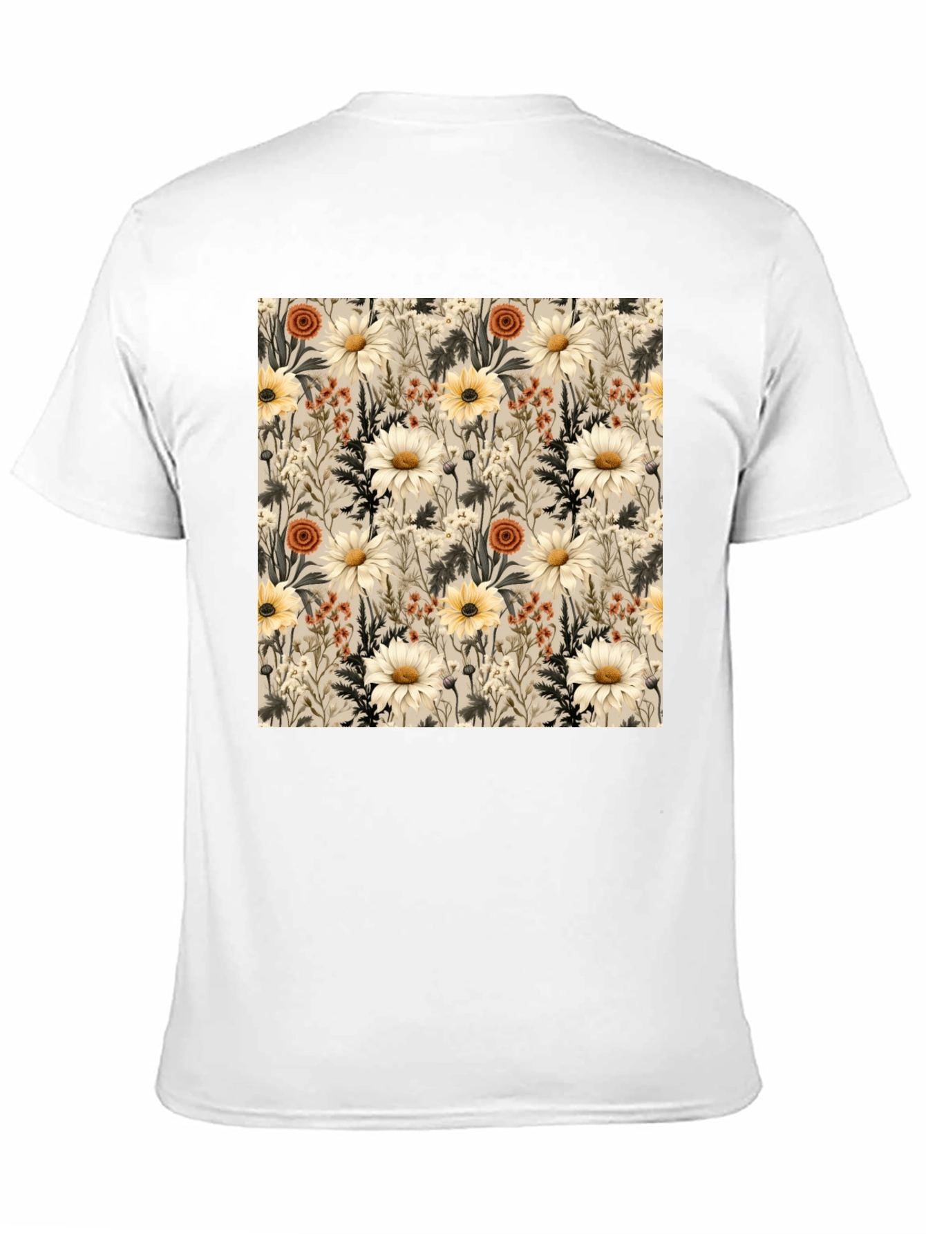 Floral Pattern Graphic Tee - Unique Botanical Design
