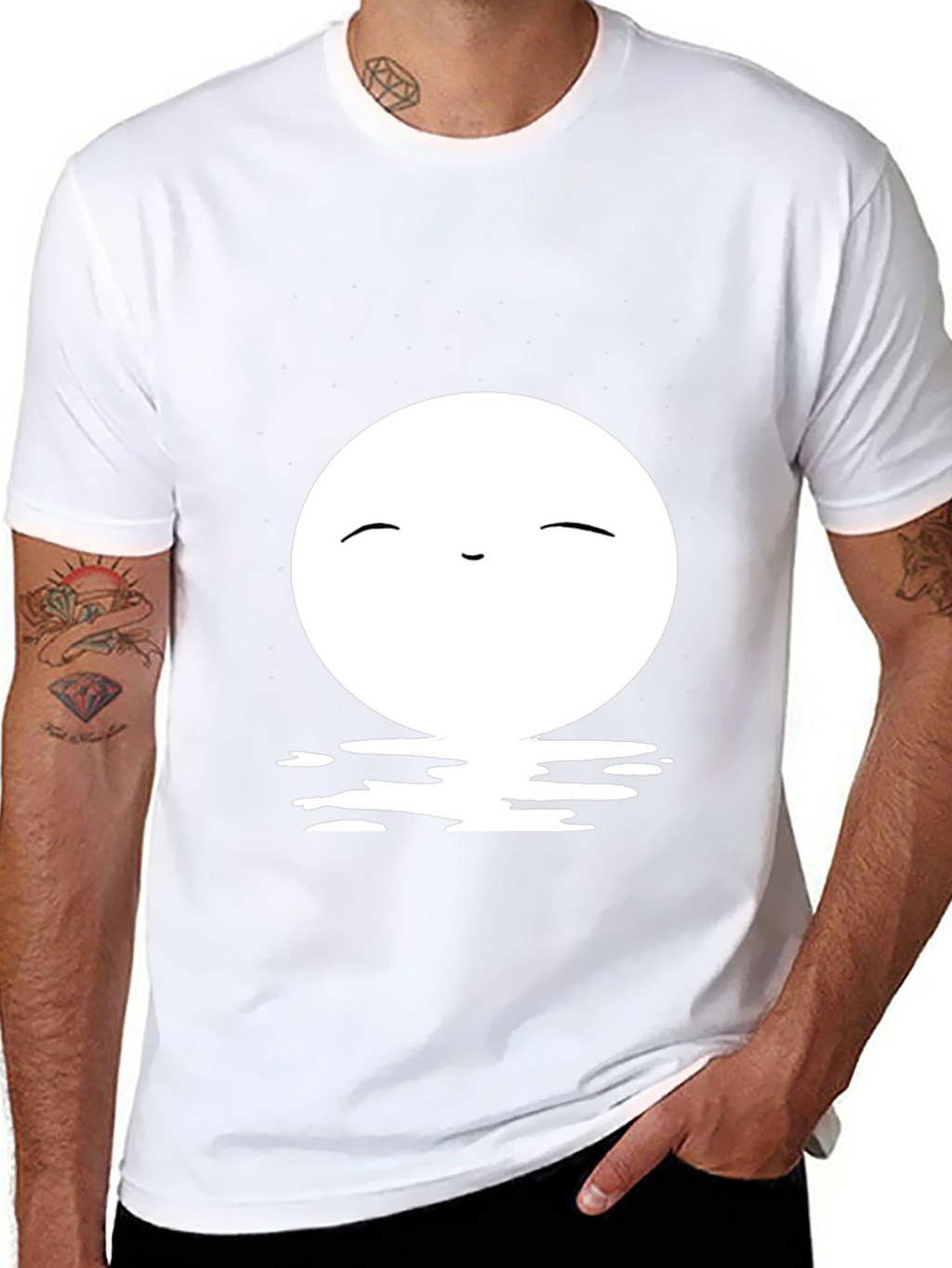 Black T-Shirt with Moon Design