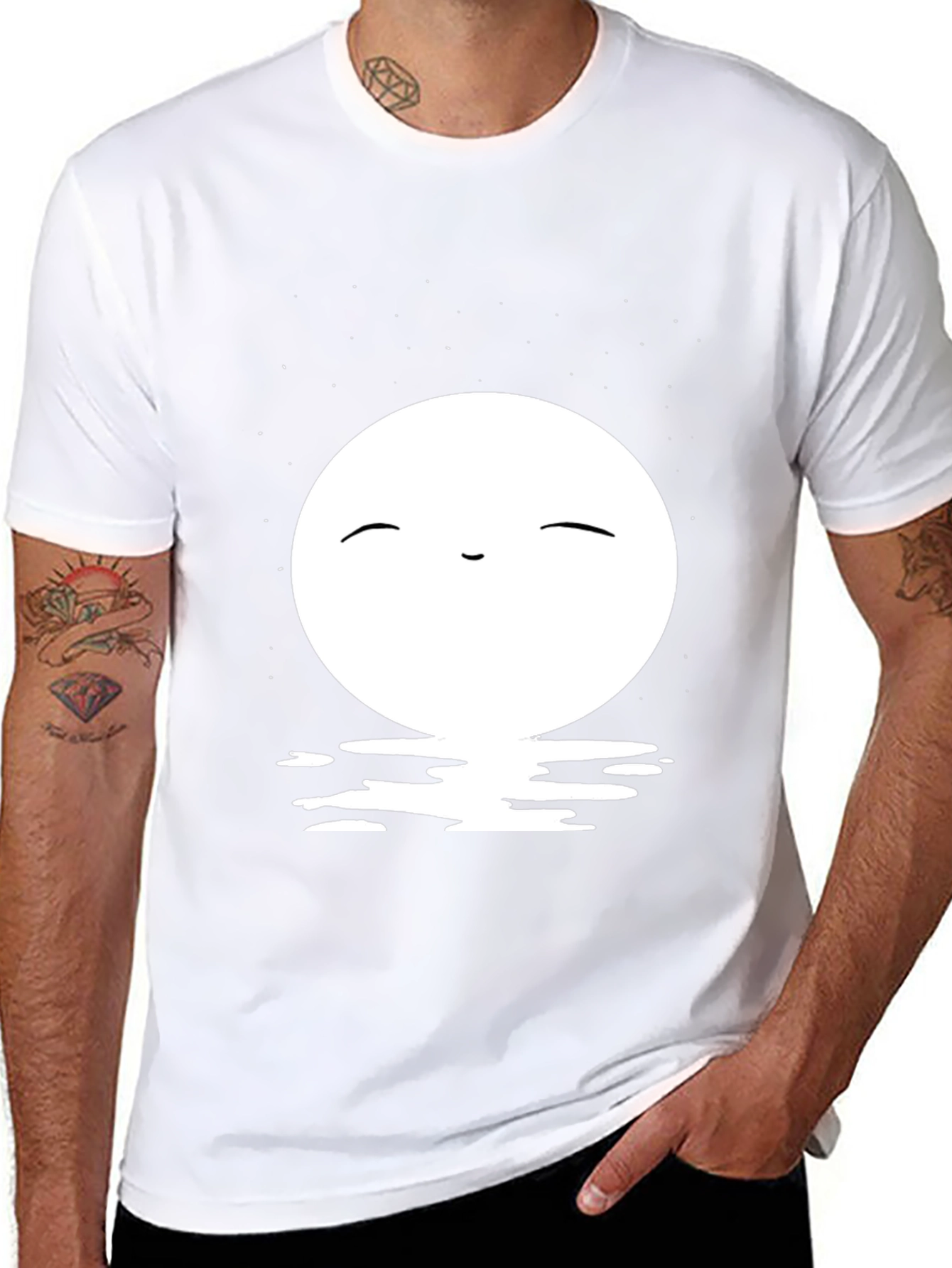 Black T-Shirt with Moon Design