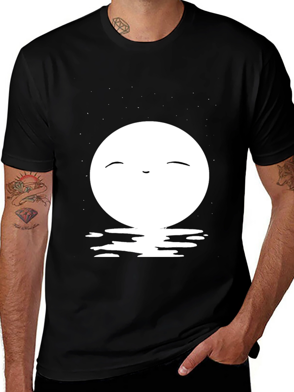 Black T-Shirt with Moon Design