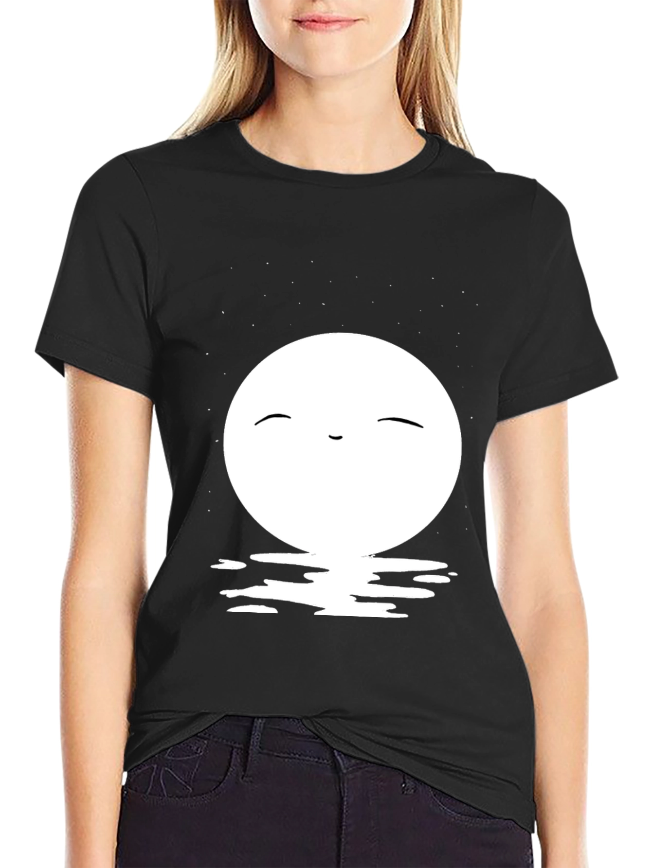 Black T-Shirt with Moon Design