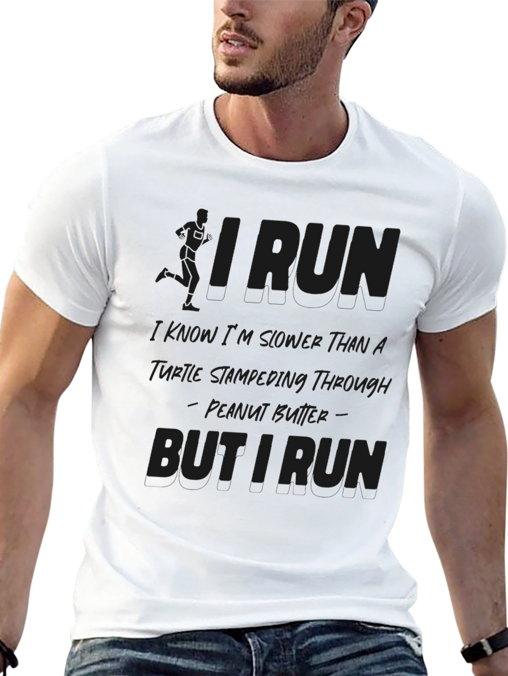 Funny Running T-Shirt - I Run Turtle Peanut Butter