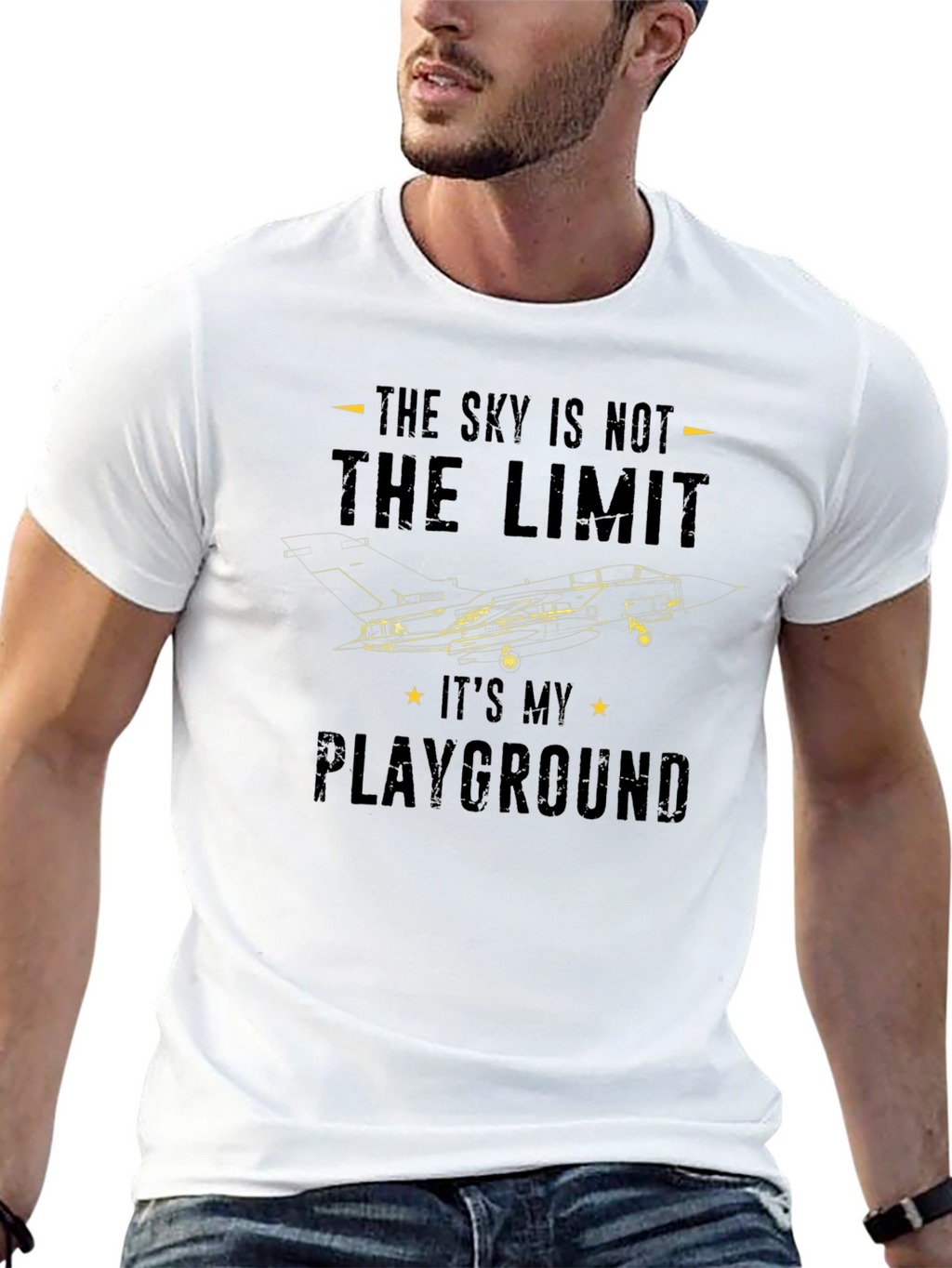 Sky Is Not The Limit Jet Fighter Graphic T-Shirt