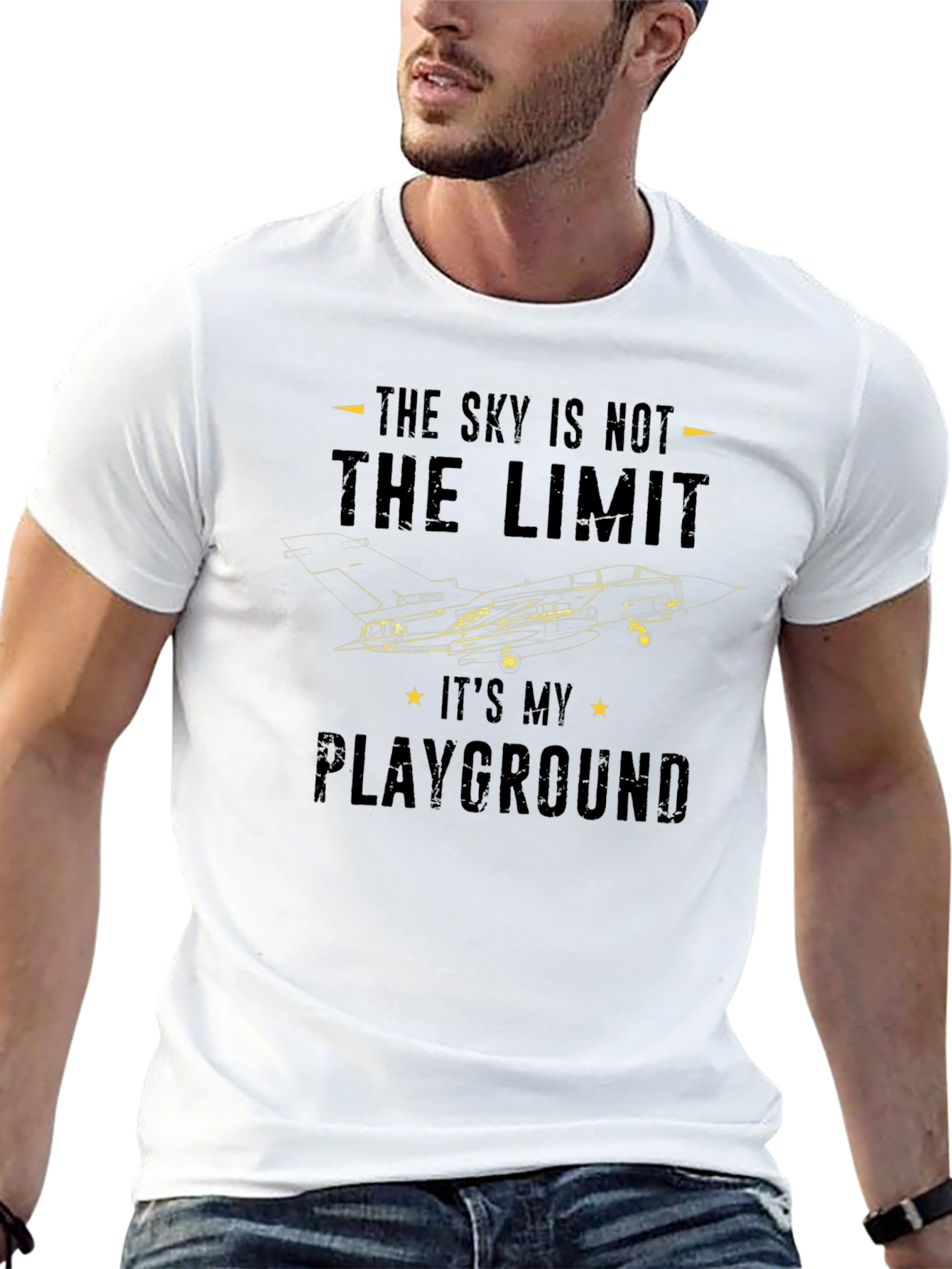 Sky Is Not The Limit Jet Fighter Graphic T-Shirt