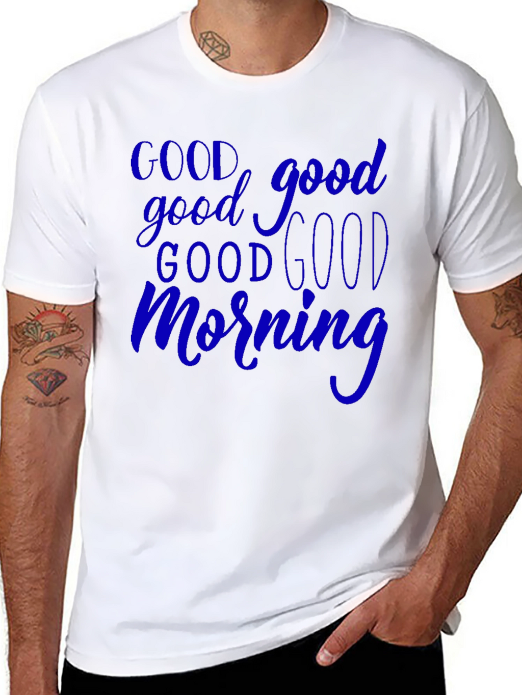 Good Morning Graphic T-Shirt - Black Casual Tee