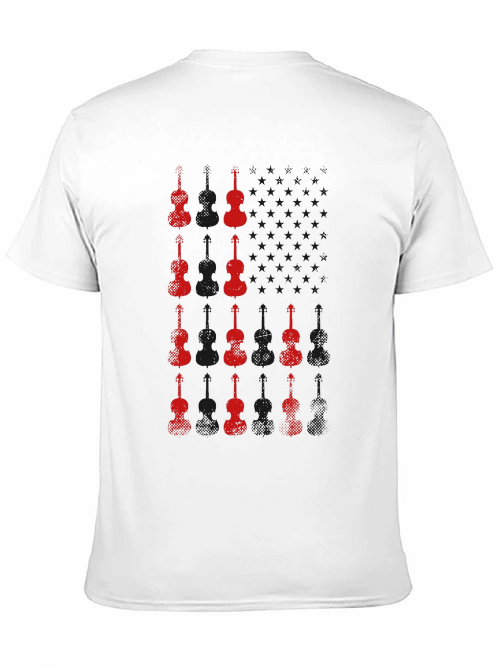 Red Violin Graphic Black T-Shirt