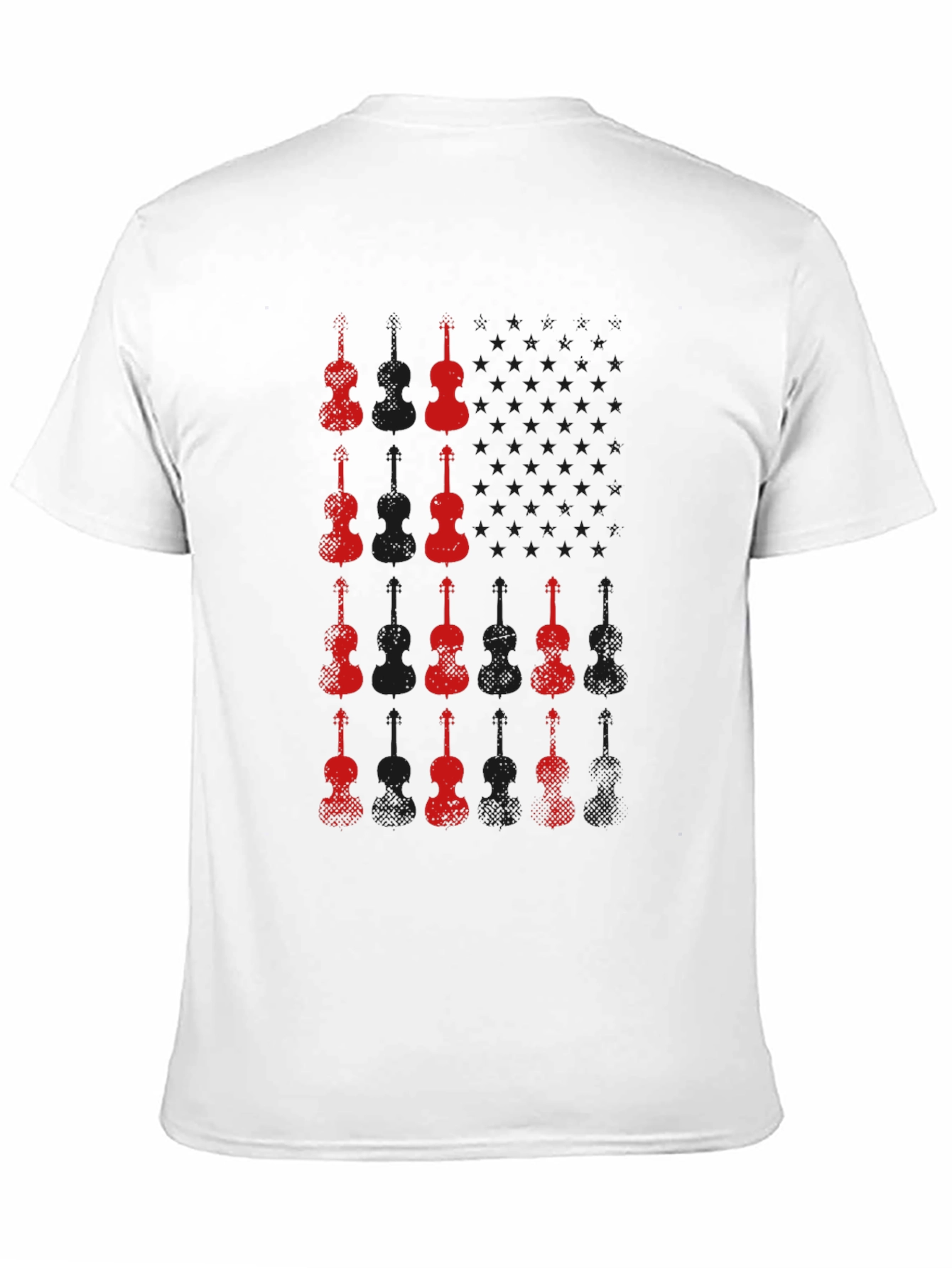 Red Violin Graphic Black T-Shirt