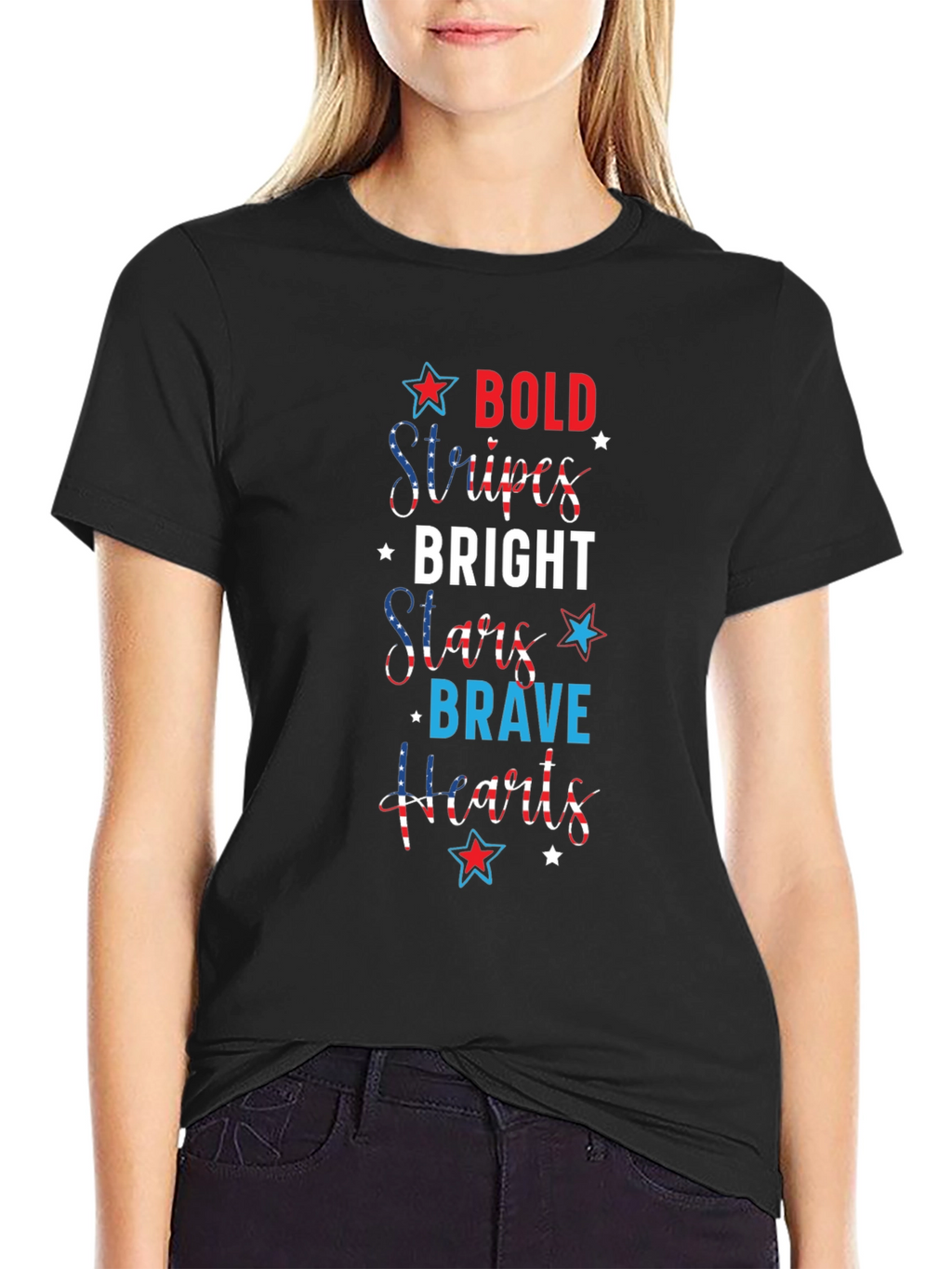 Bold Stripes Bright Stars T-Shirt Patriotic Fourth Of July