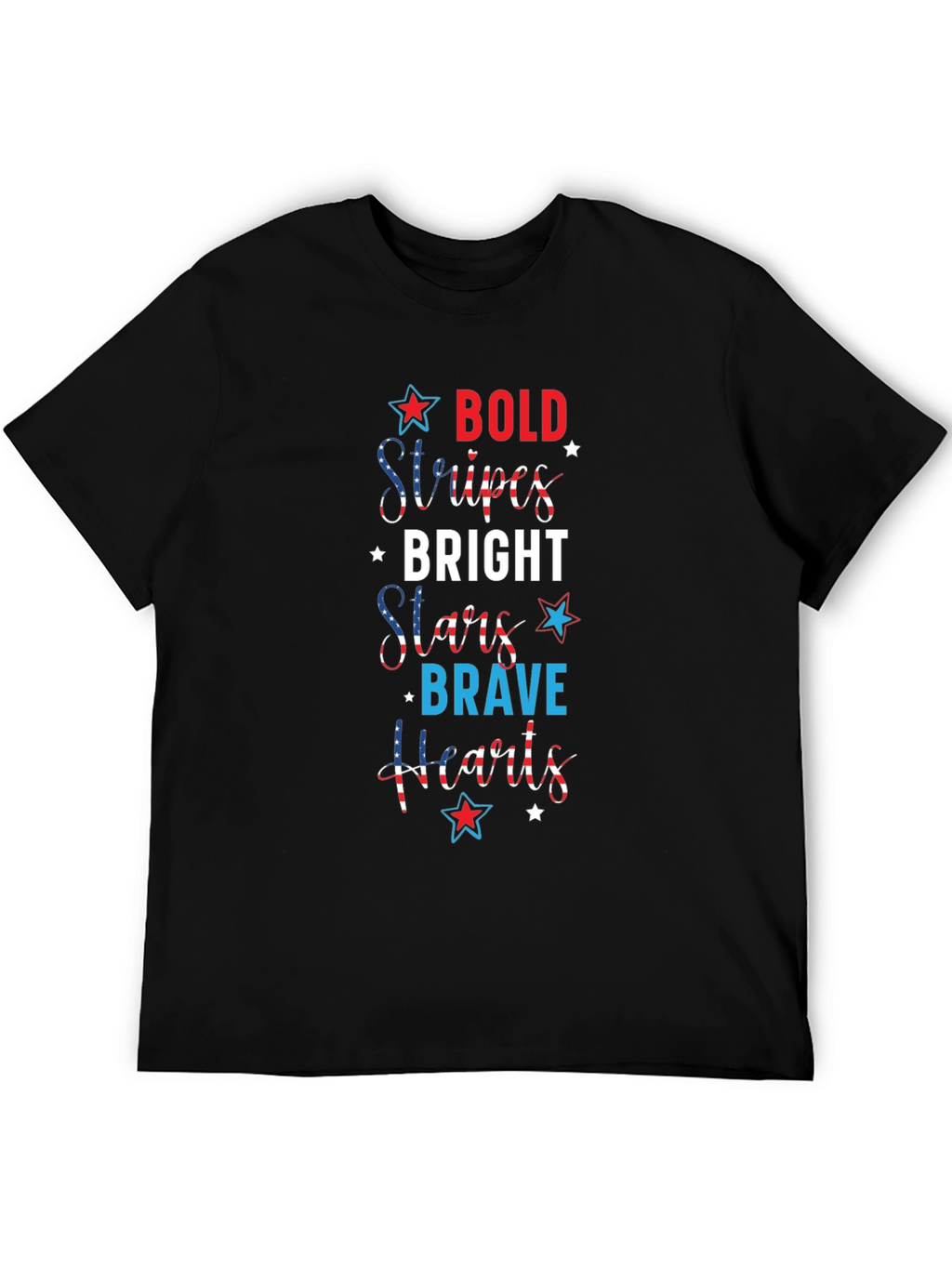 Bold Stripes Bright Stars T-Shirt Patriotic Fourth Of July