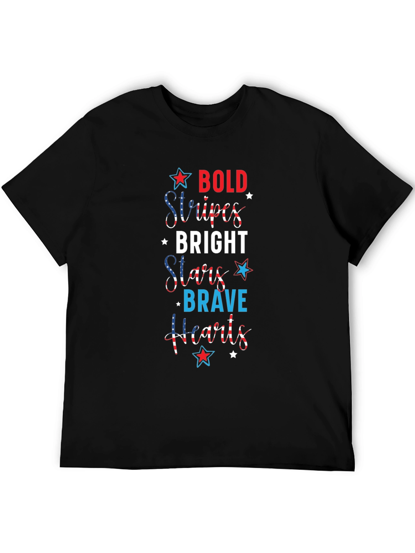 Bold Stripes Bright Stars T-Shirt Patriotic Fourth Of July