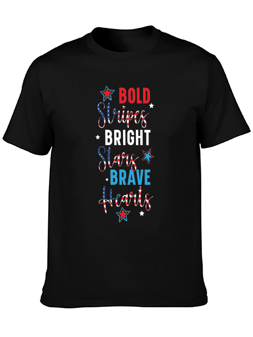 Bold Stripes Bright Stars T-Shirt Patriotic Fourth Of July