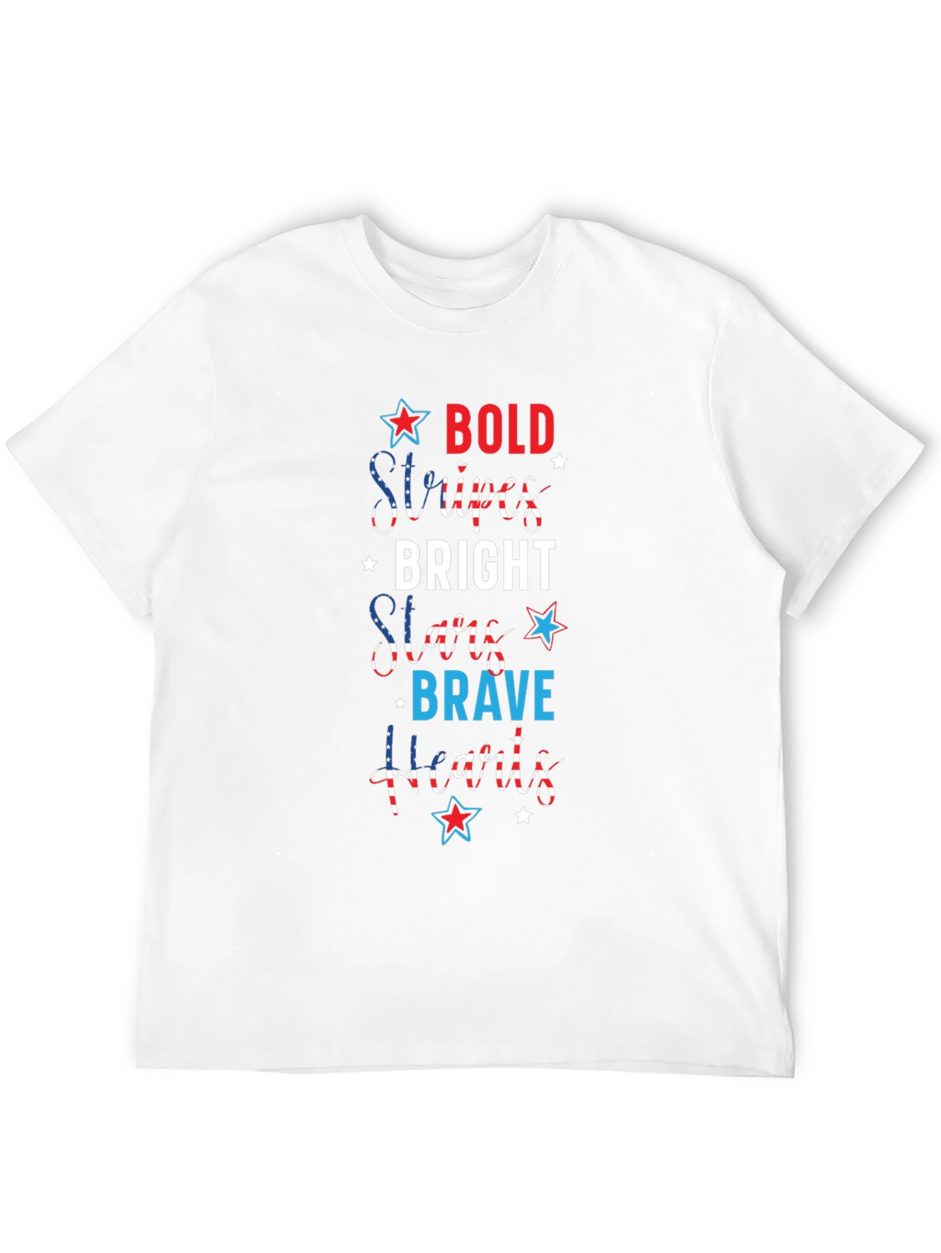 Bold Stripes Bright Stars T-Shirt Patriotic Fourth Of July