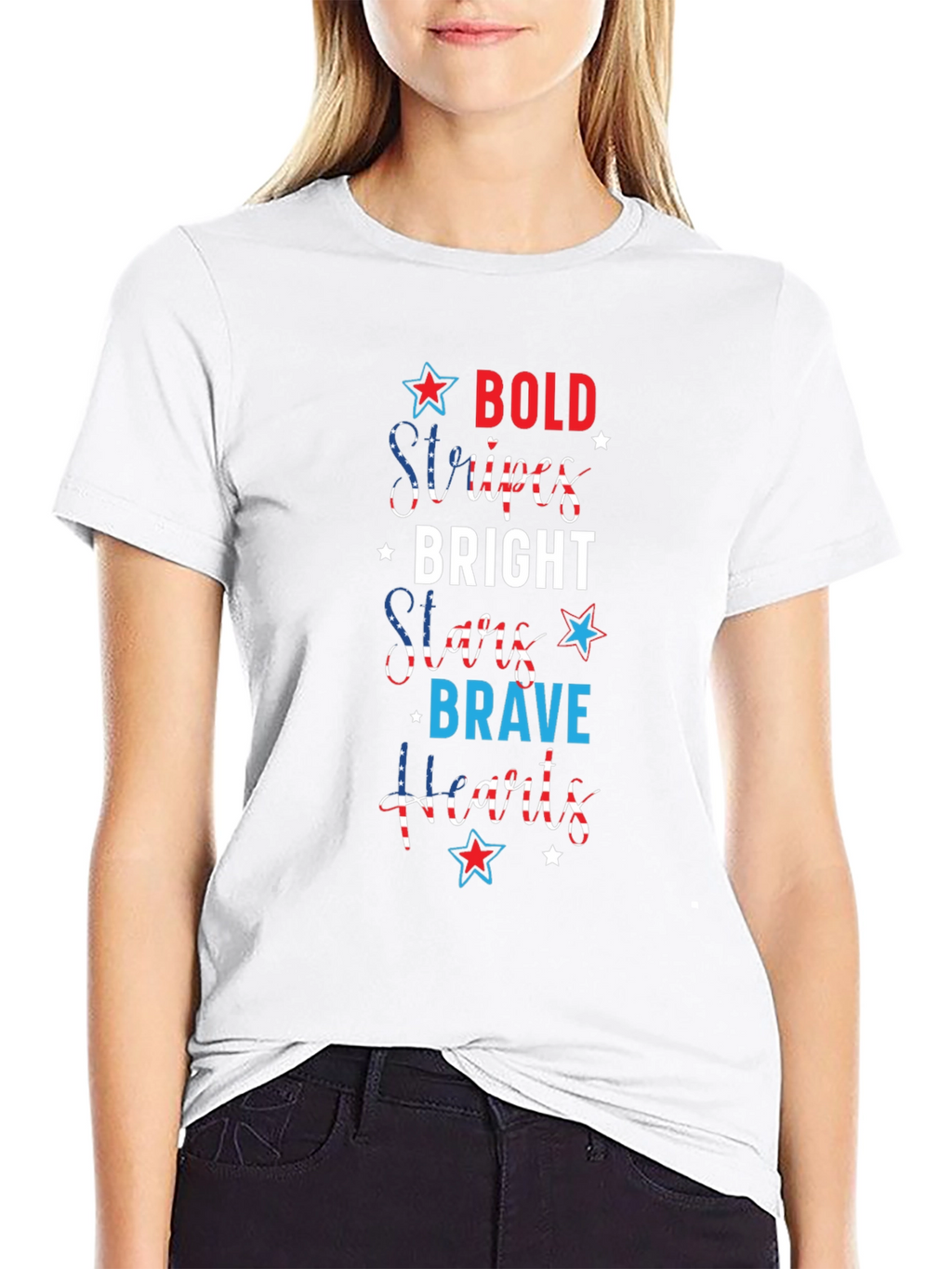 Bold Stripes Bright Stars T-Shirt Patriotic Fourth Of July