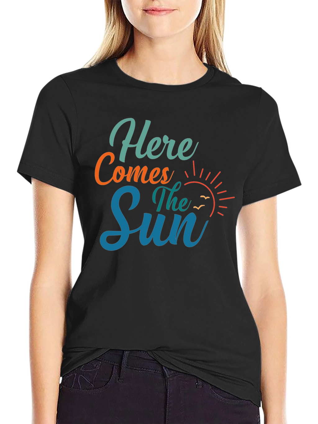 Here Comes The Sun Graphic Tee - Black