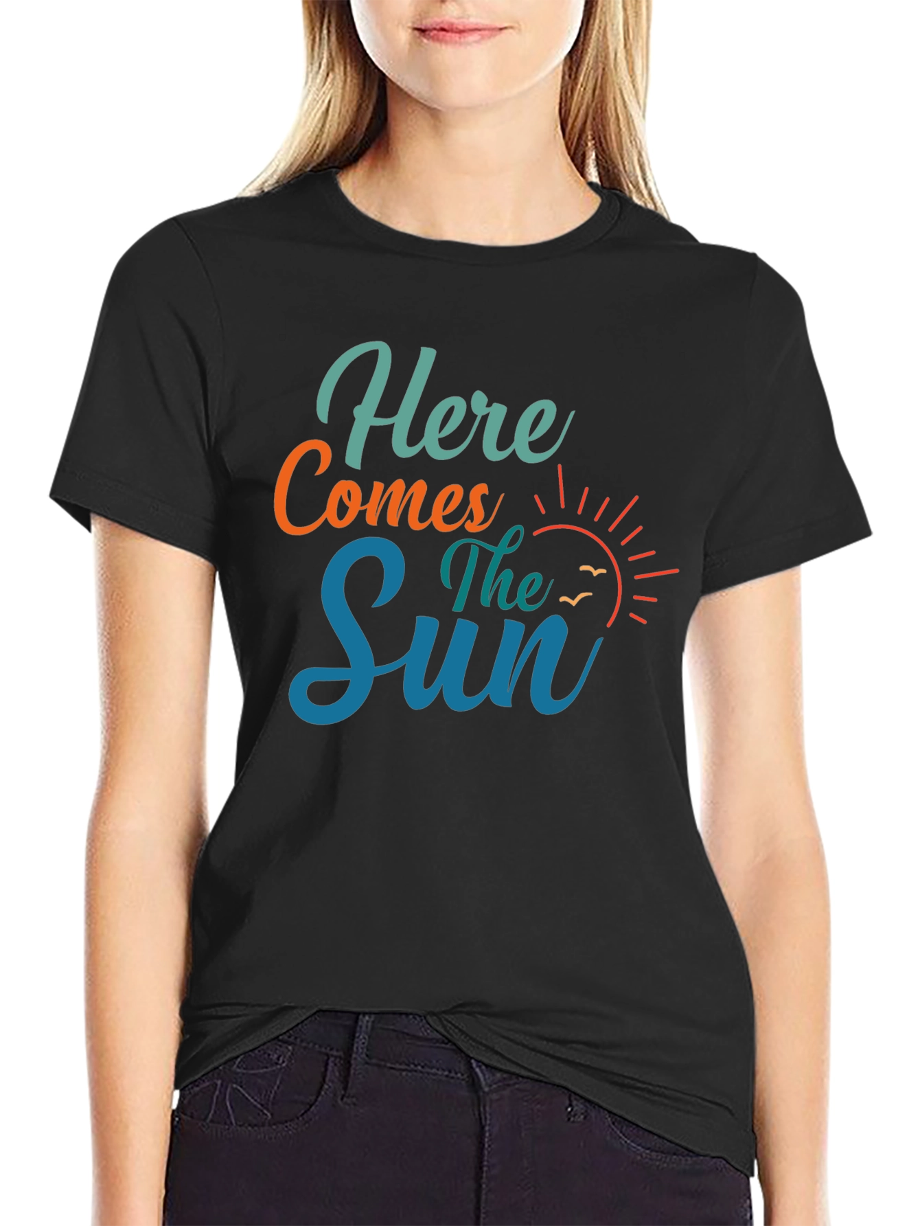 Here Comes The Sun Graphic Tee - Black