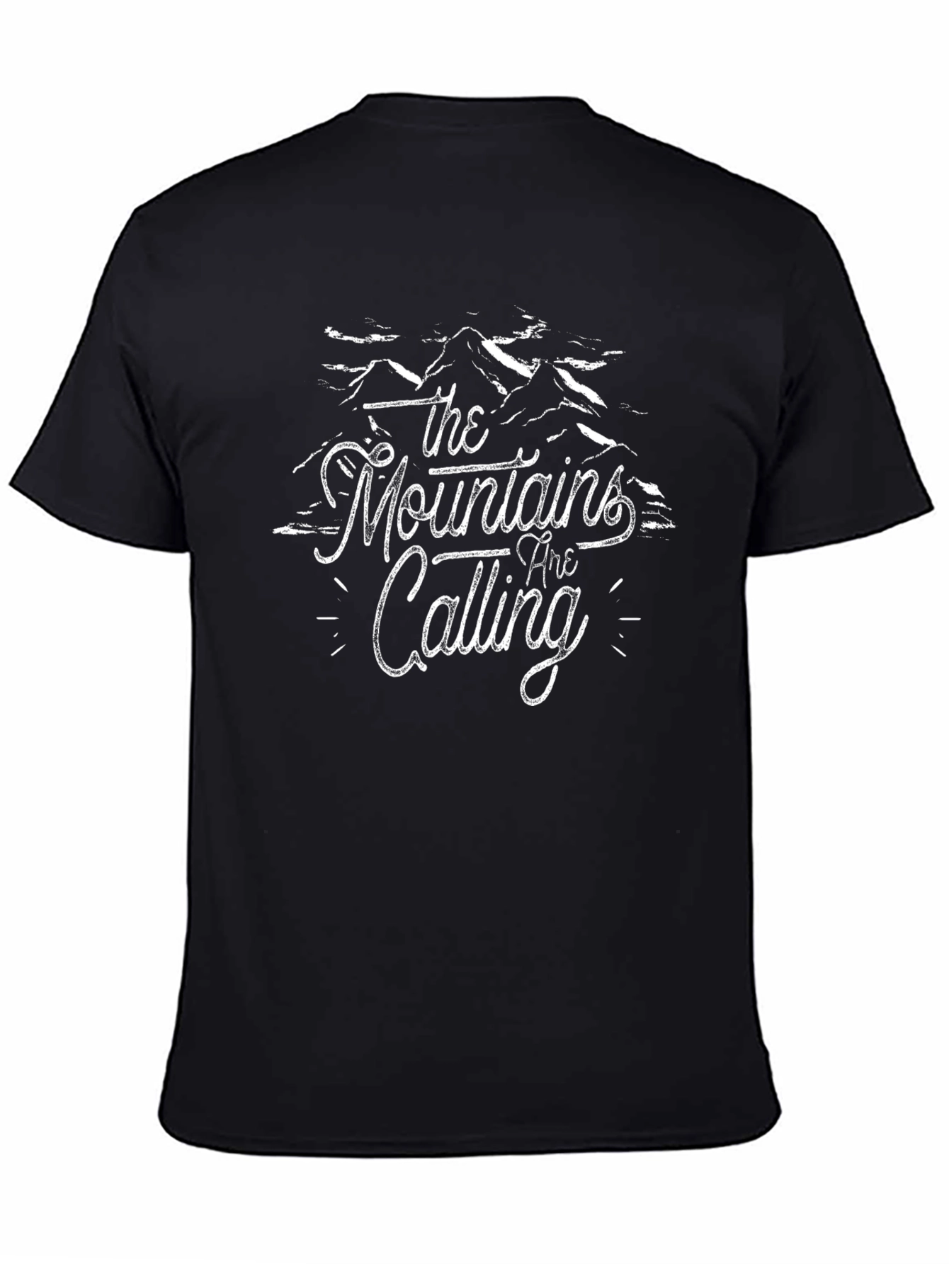Mountains Are Calling Graphic Tee - Black