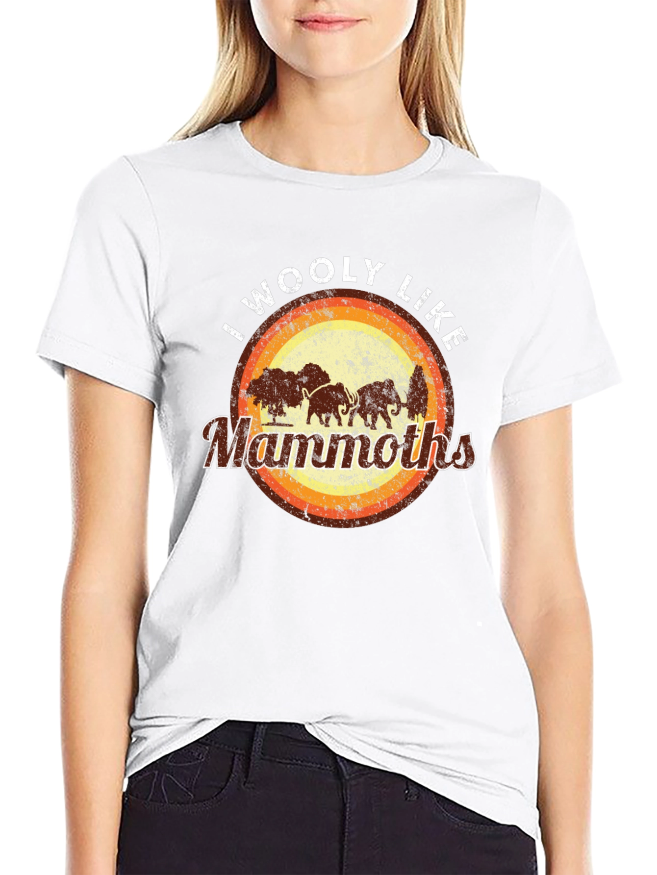 I Woolly Like Mammoths Black T-Shirt