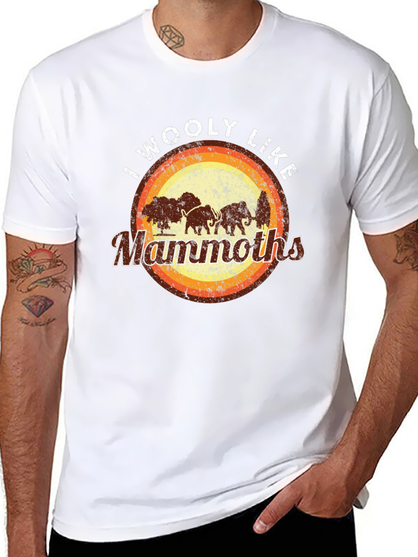 I Woolly Like Mammoths Black T-Shirt