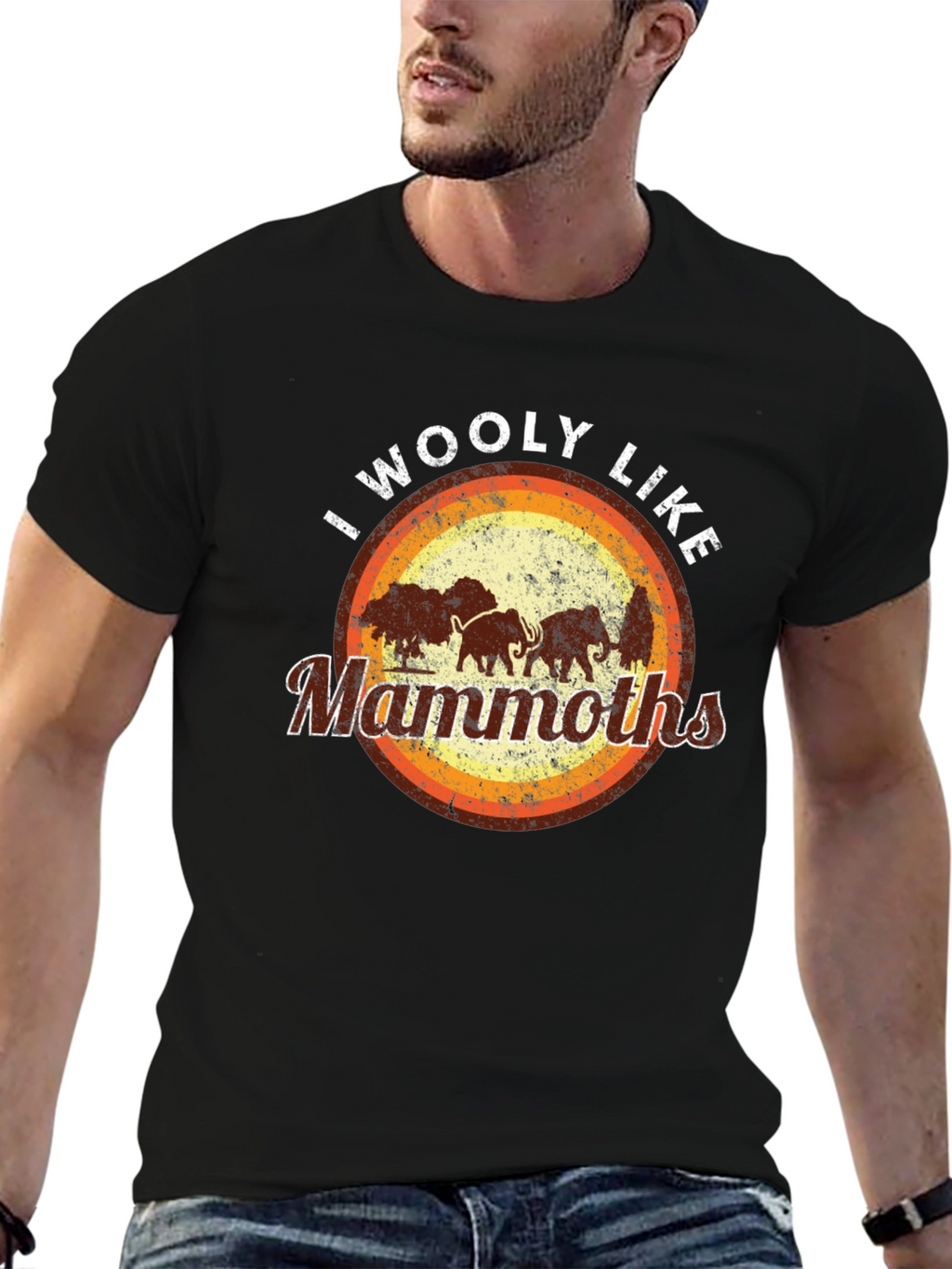 I Woolly Like Mammoths Black T-Shirt