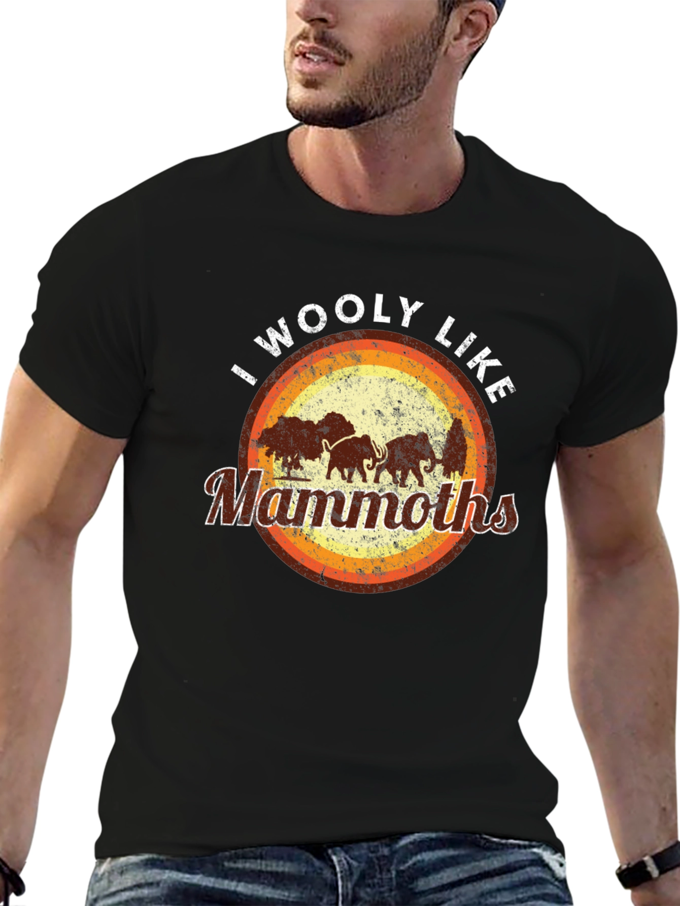 I Woolly Like Mammoths Black T-Shirt