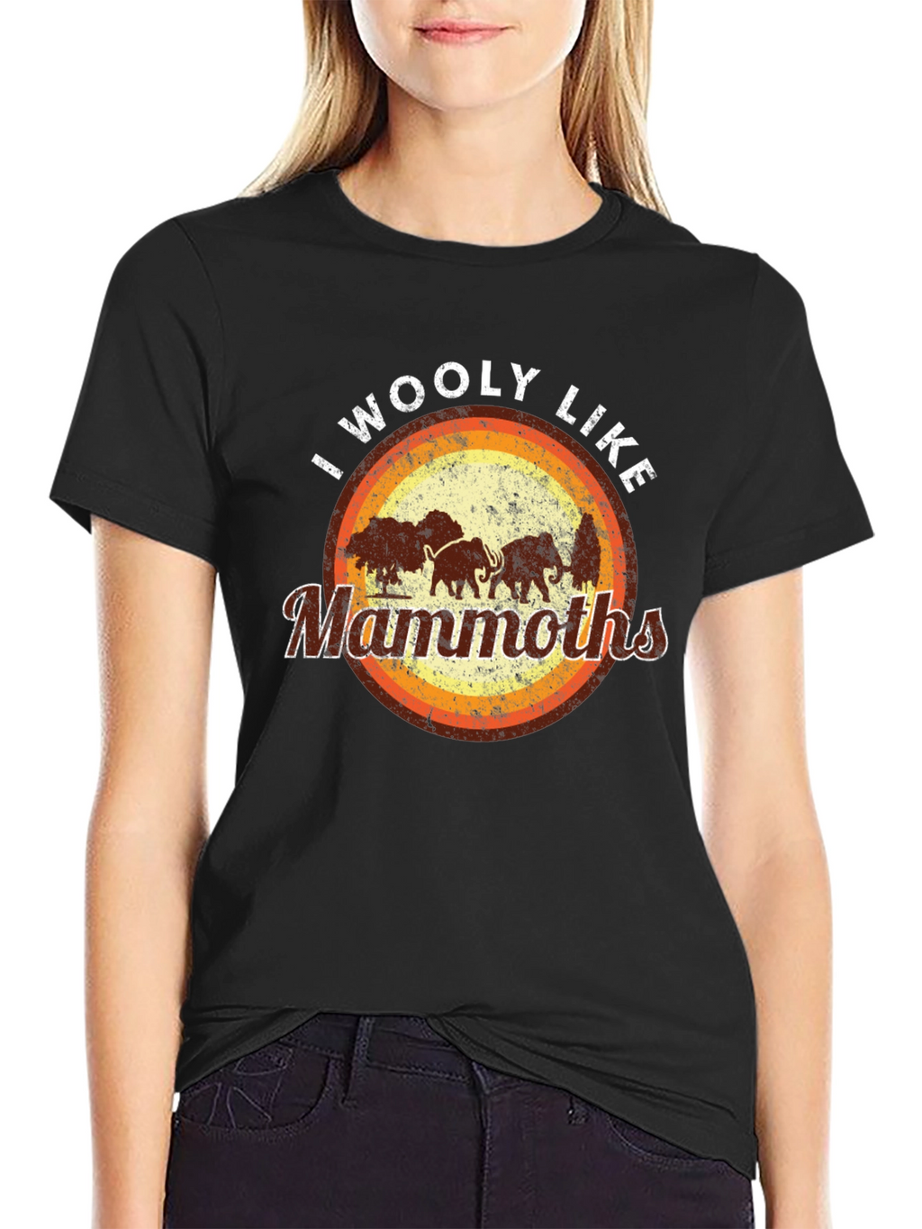 I Woolly Like Mammoths Black T-Shirt