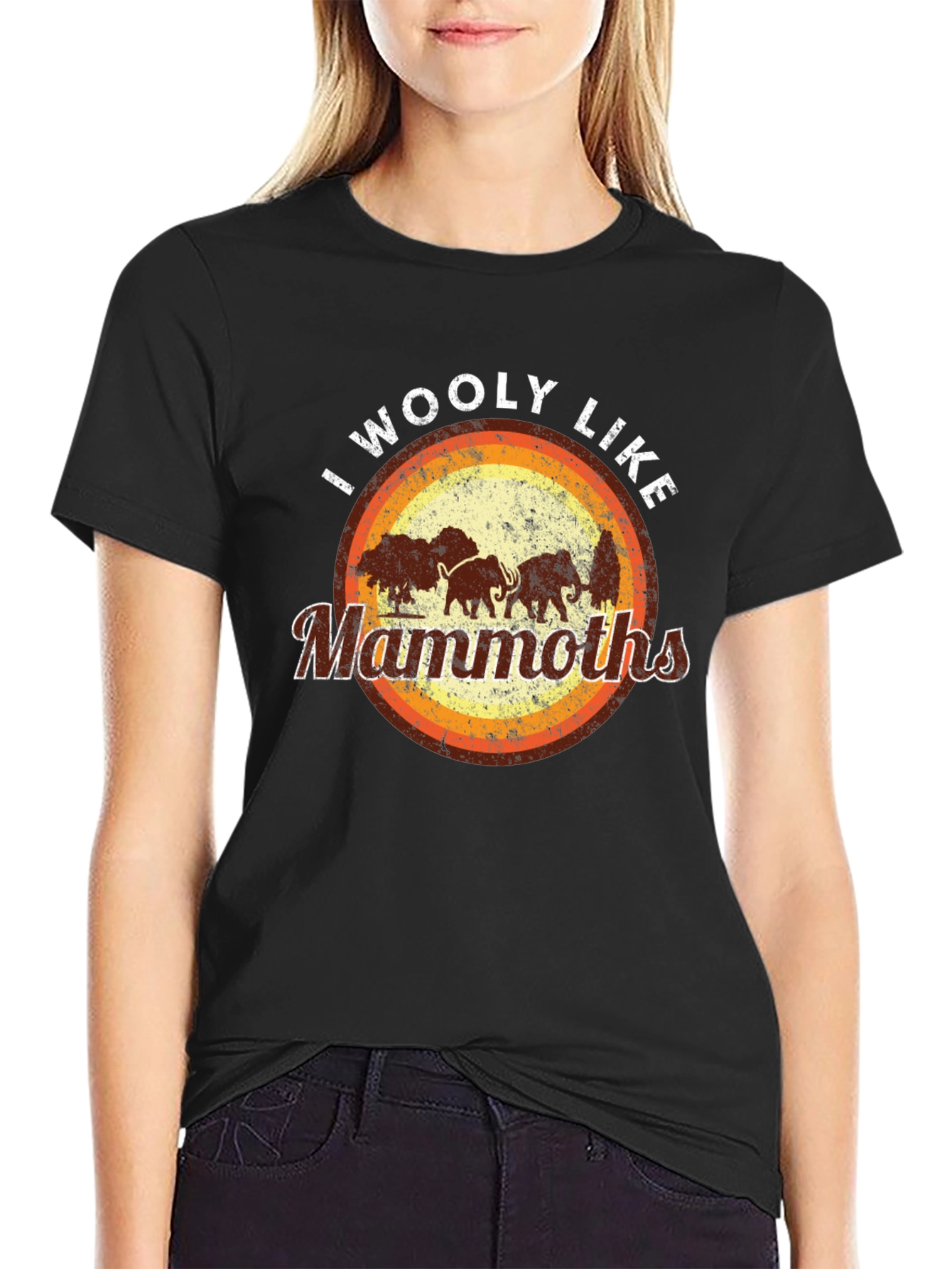 I Woolly Like Mammoths Black T-Shirt