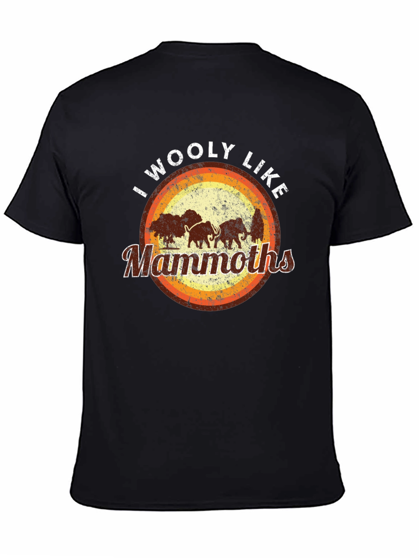 I Woolly Like Mammoths Black T-Shirt