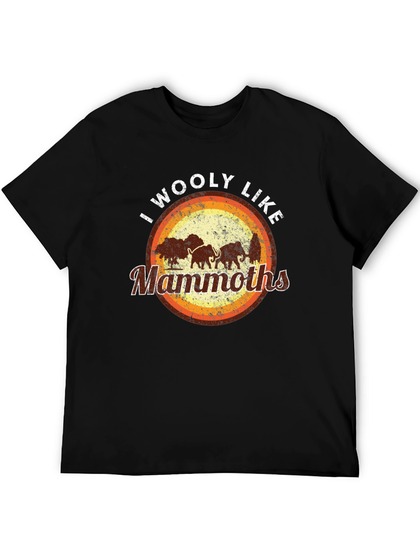 I Woolly Like Mammoths Black T-Shirt