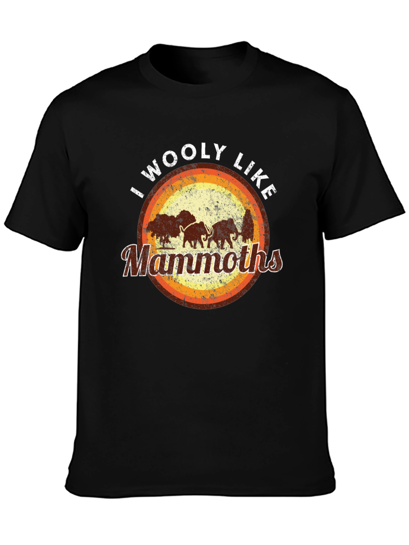 I Woolly Like Mammoths Black T-Shirt