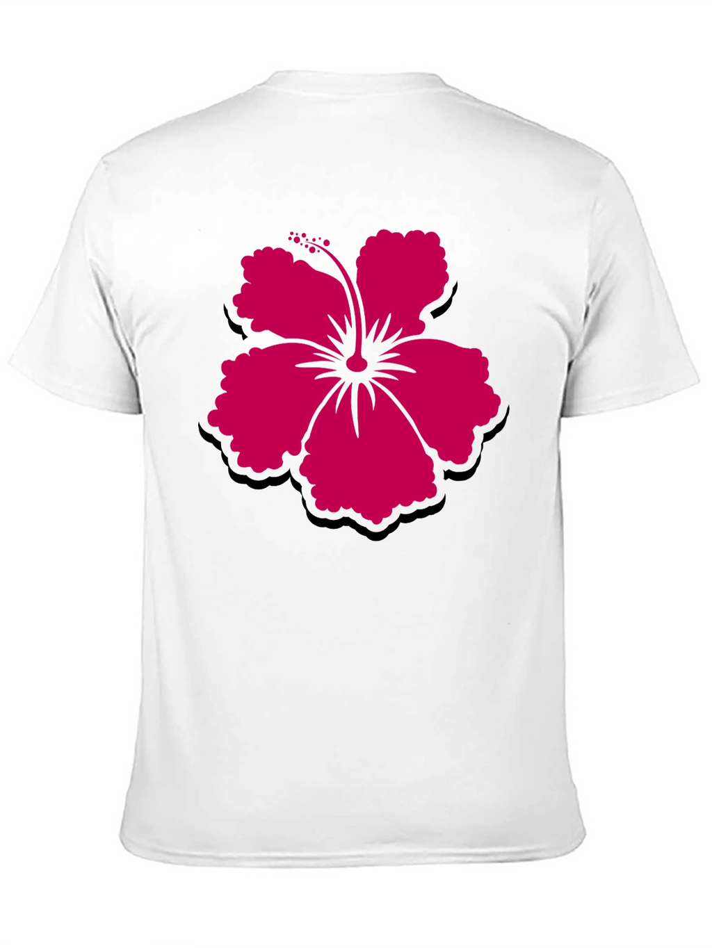 Hibiscus Flower Graphic Tee - Casual Black T-Shirt