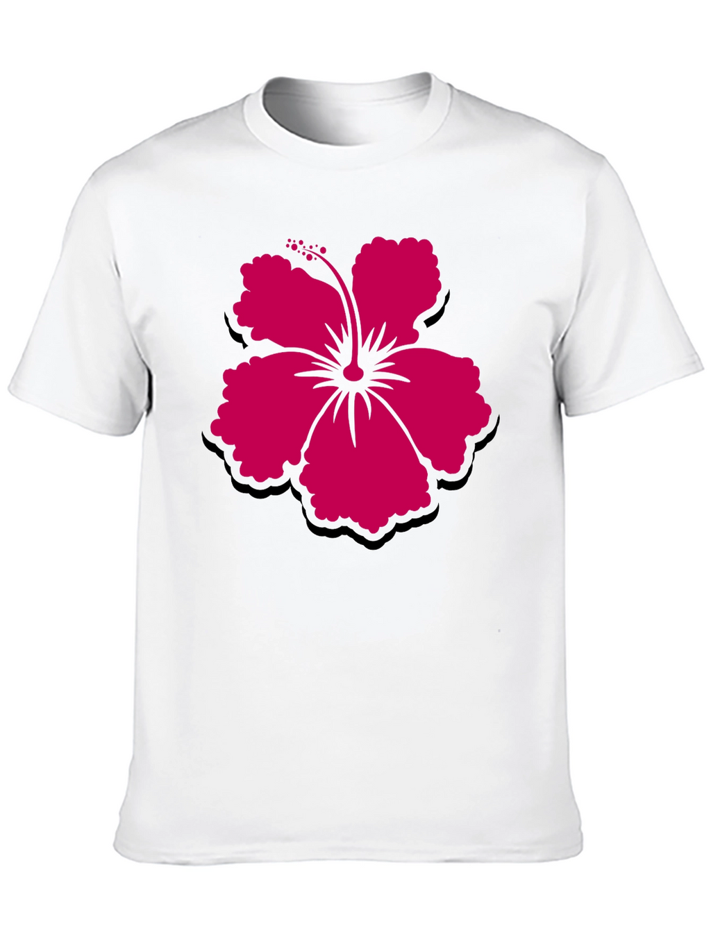 Hibiscus Flower Graphic Tee - Casual Black T-Shirt