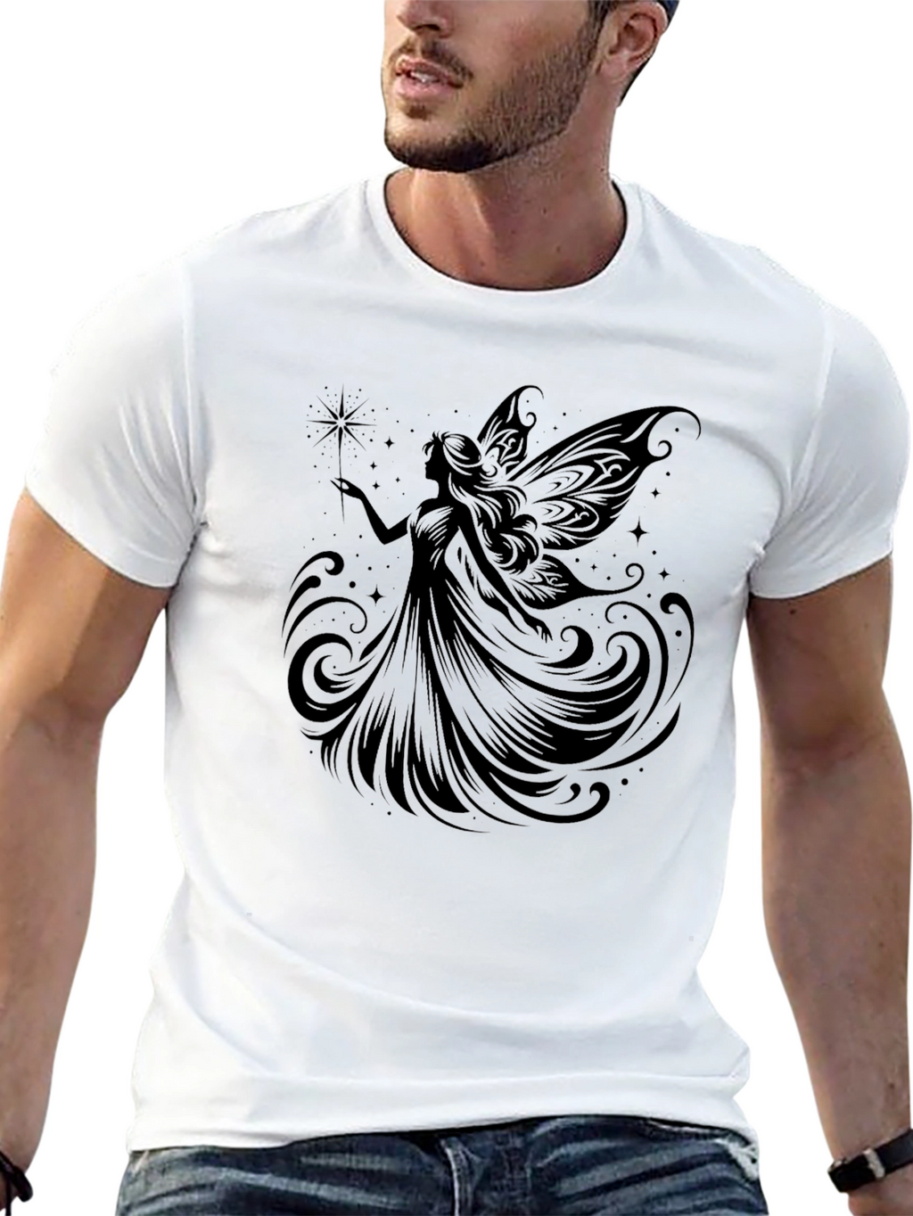 Enchanted Fairy Graphic Tee - Black
