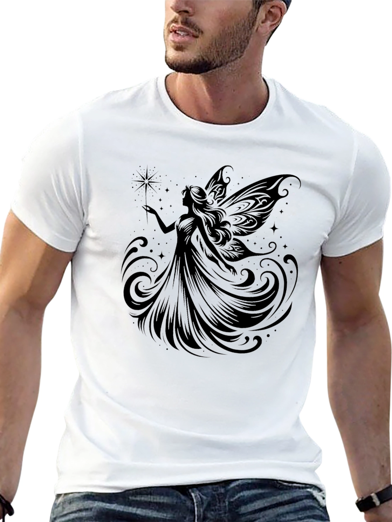 Enchanted Fairy Graphic Tee - Black