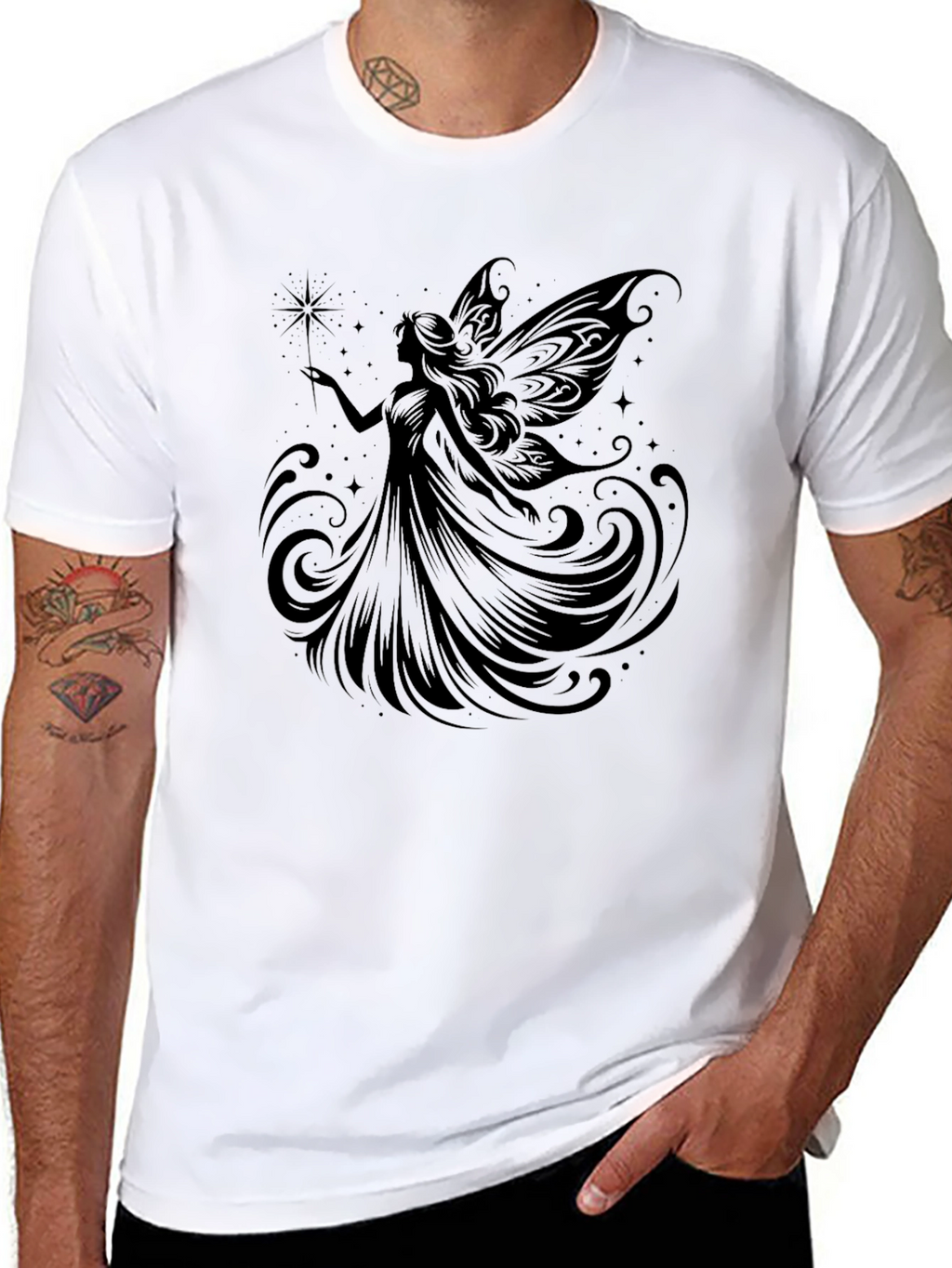 Enchanted Fairy Graphic Tee - Black