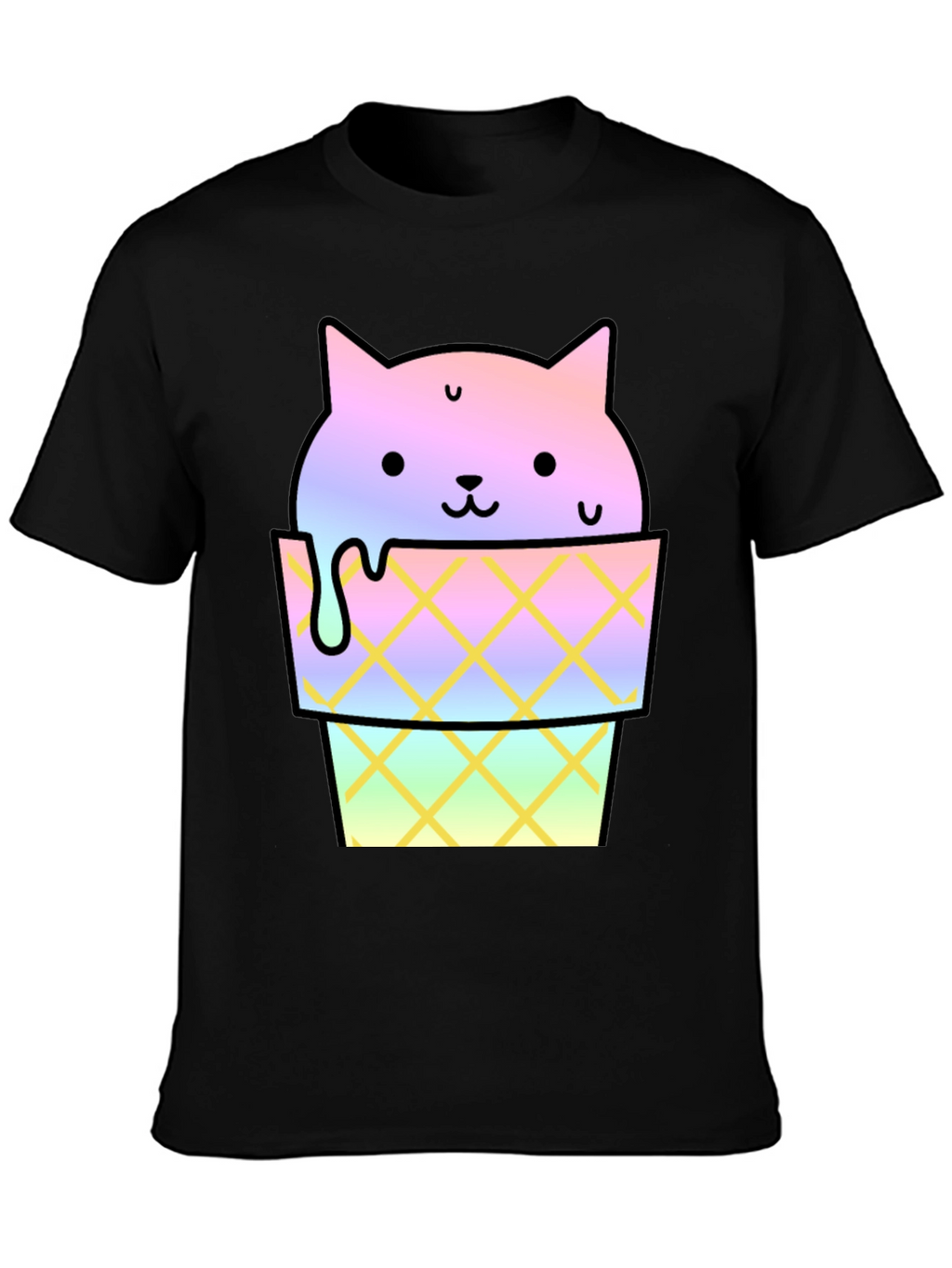 Cute Cat Ice Cream Graphic Tee