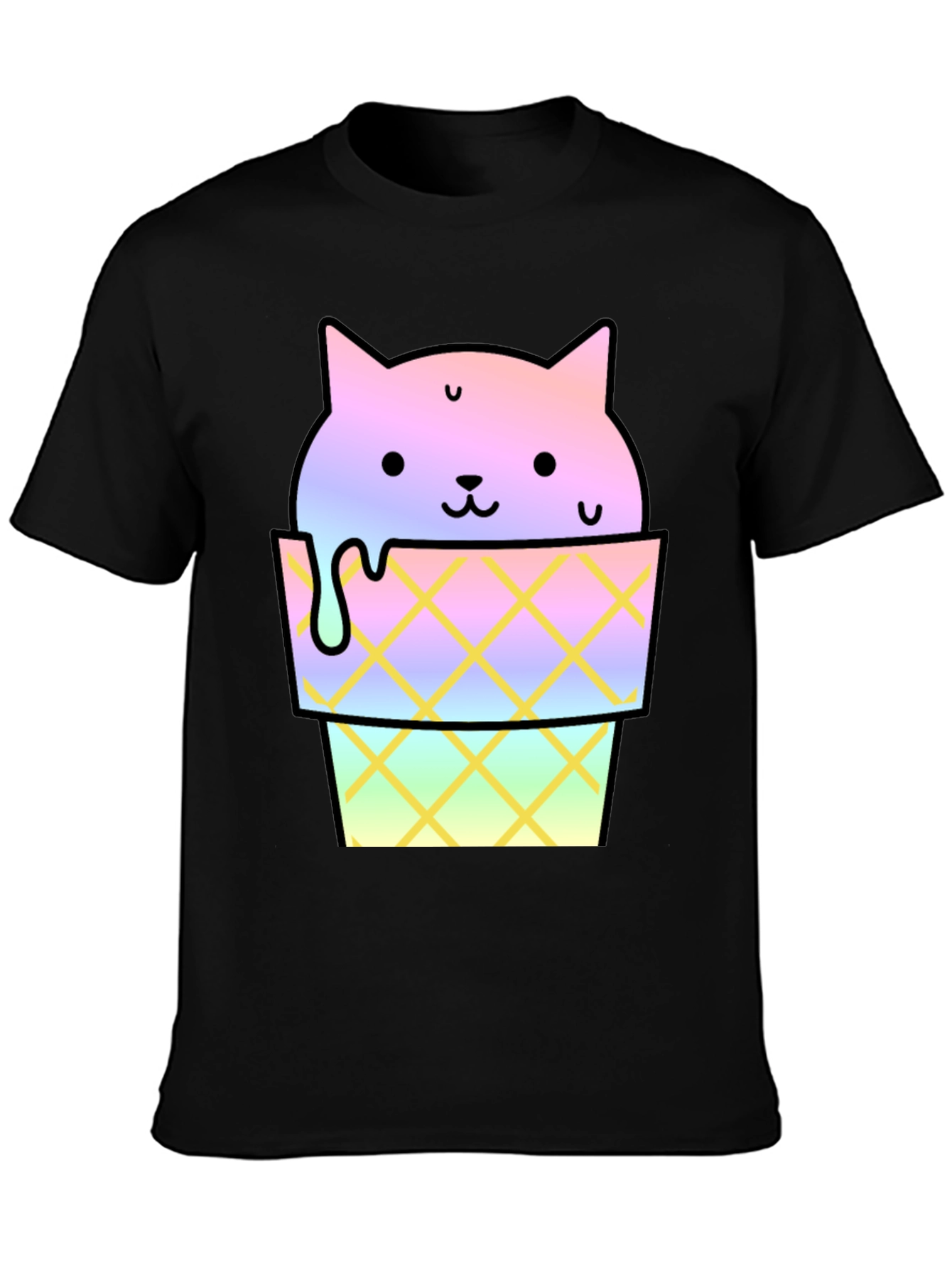 Cute Cat Ice Cream Graphic Tee