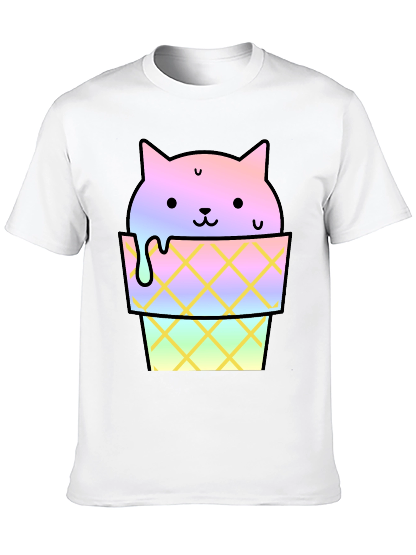 Cute Cat Ice Cream Graphic Tee
