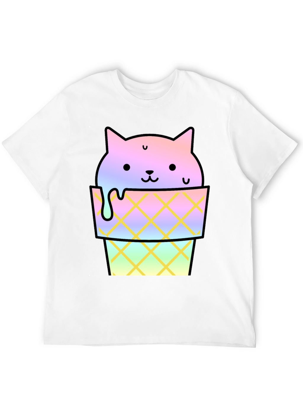 Cute Cat Ice Cream Graphic Tee