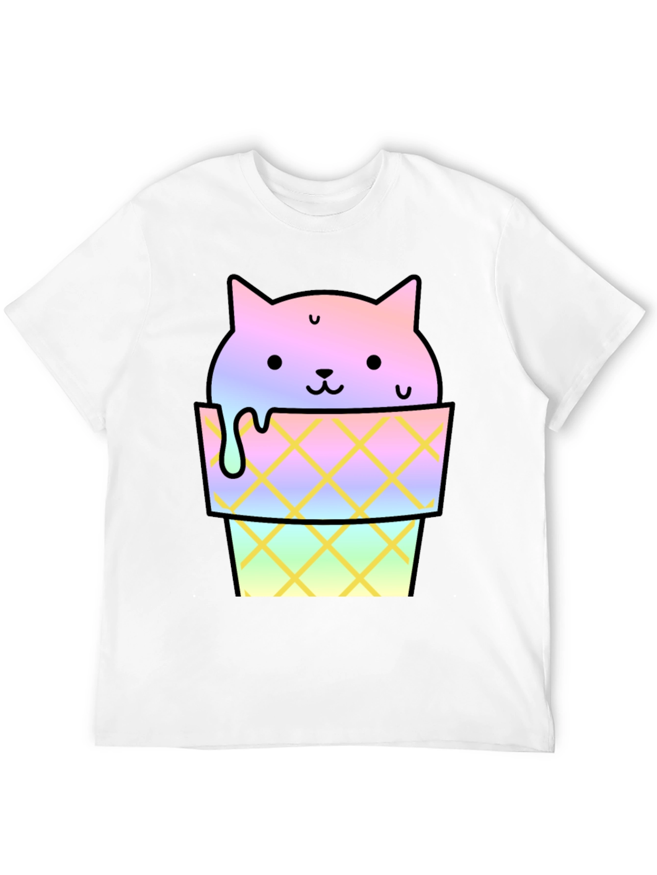 Cute Cat Ice Cream Graphic Tee
