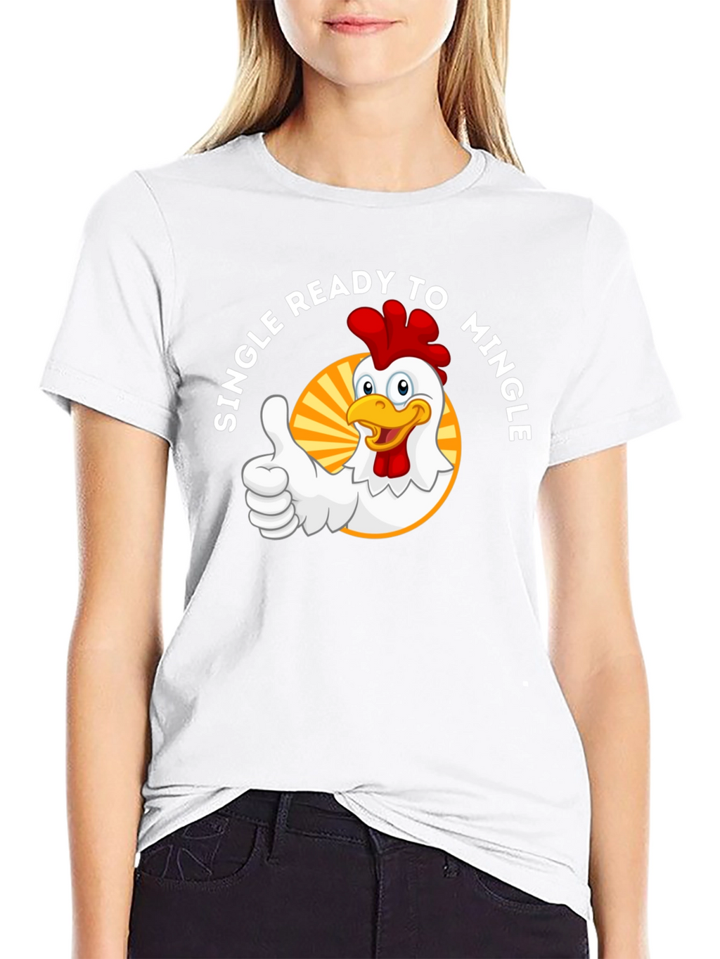 Single Ready to Mingle Chicken Graphic T-Shirt