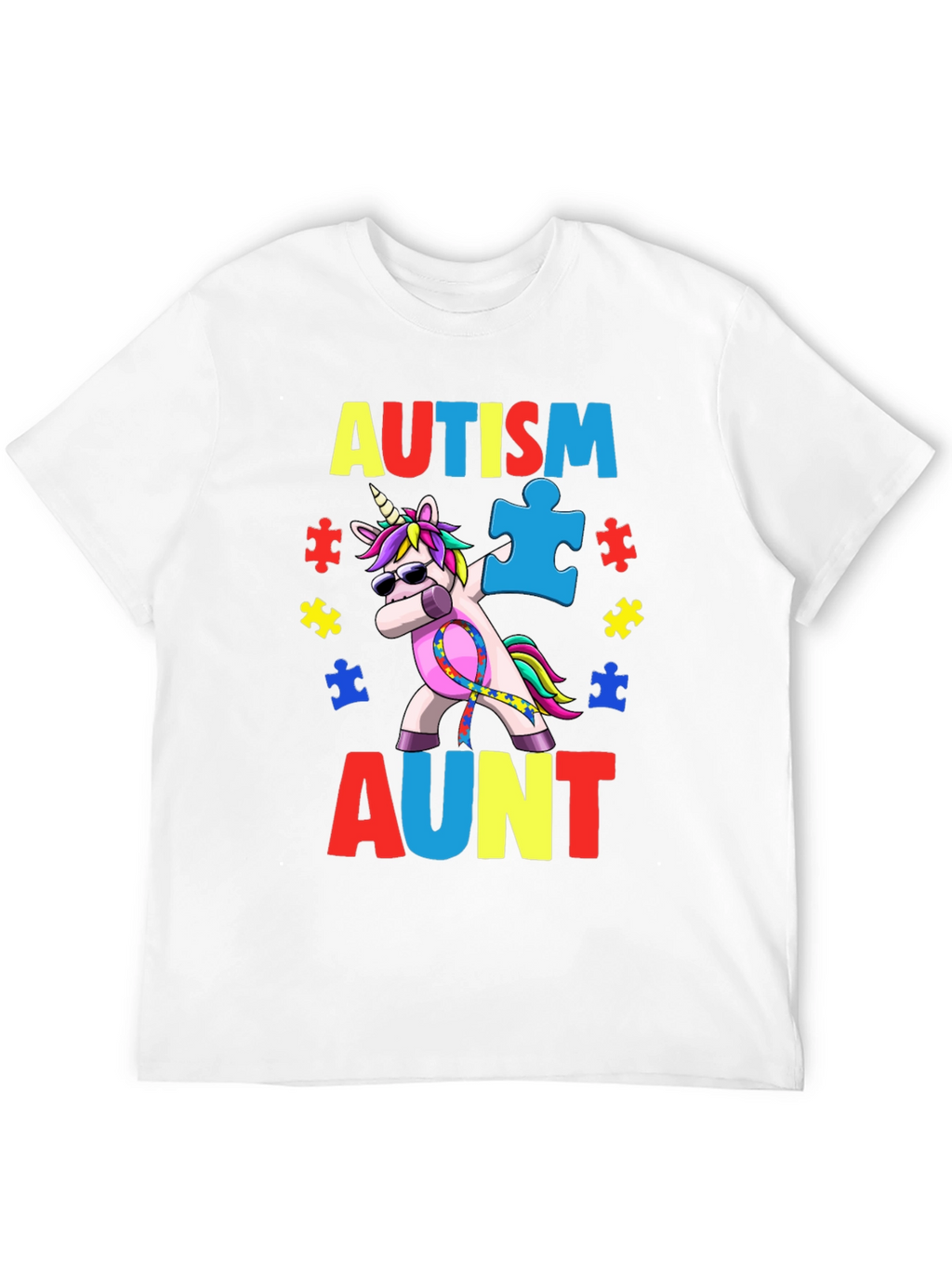 Autism Aunt Unicorn Awareness T-Shirt