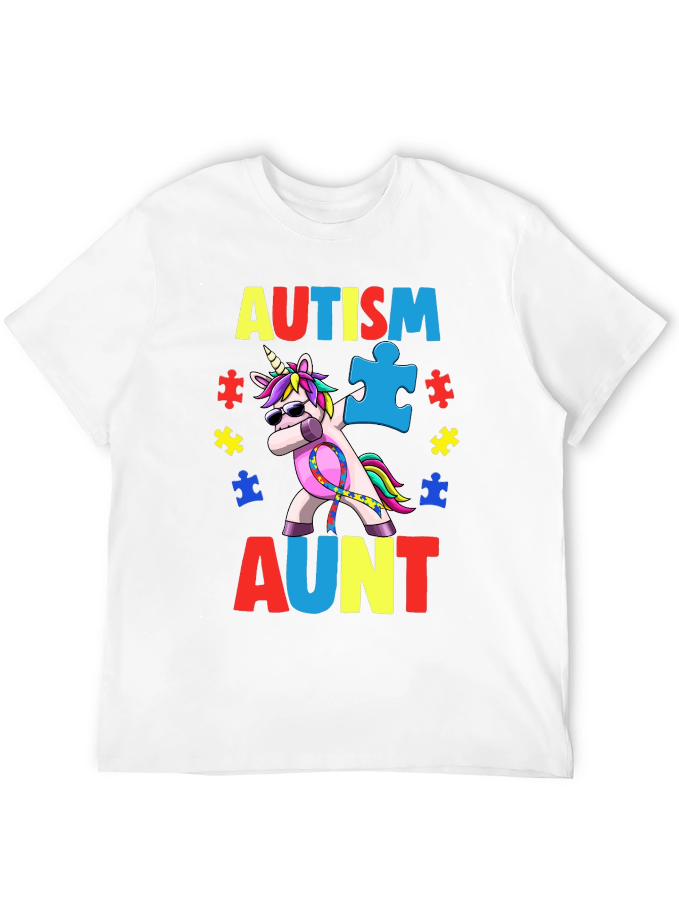 Autism Aunt Unicorn Awareness T-Shirt