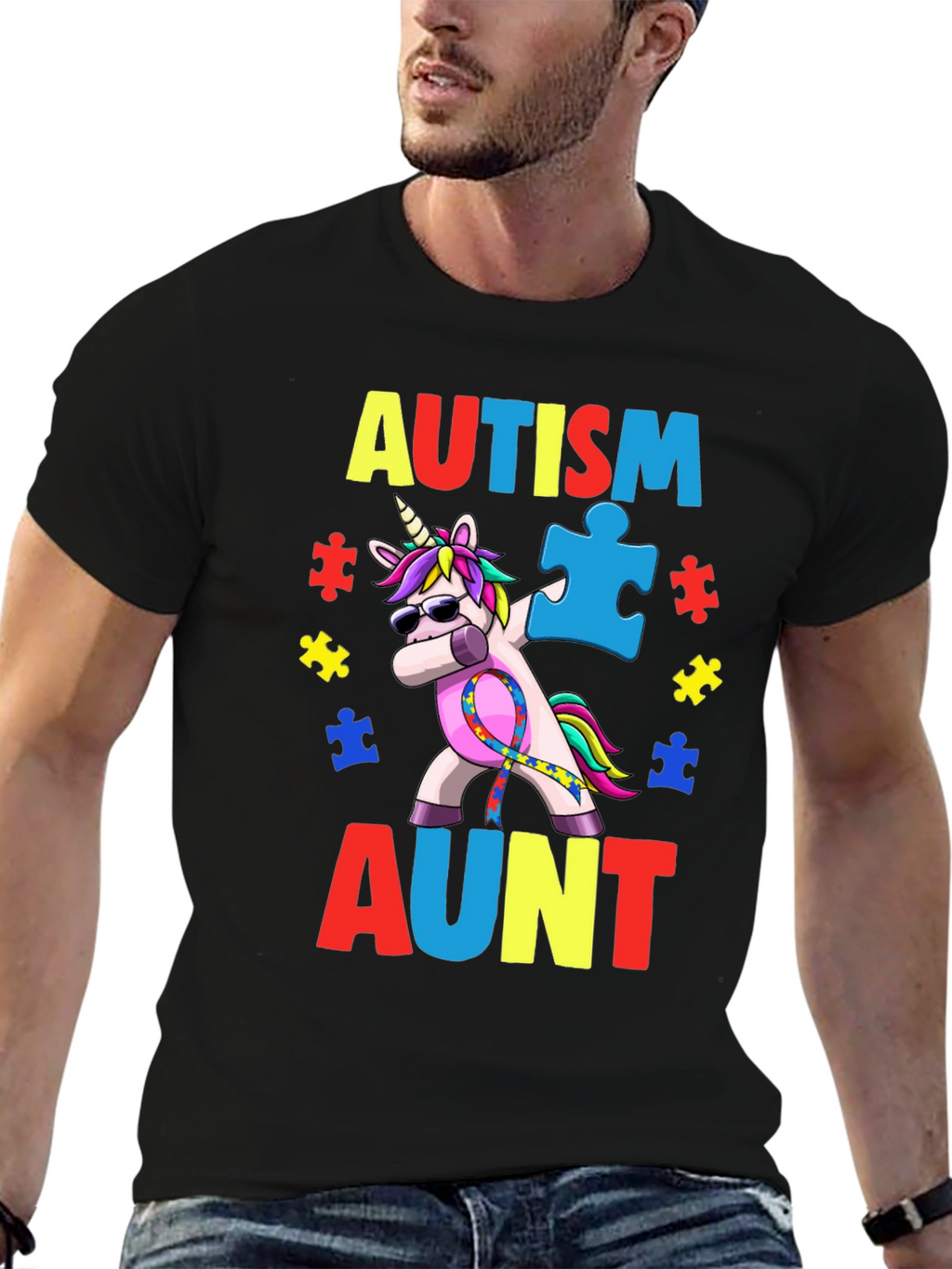 Autism Aunt Unicorn Awareness T-Shirt