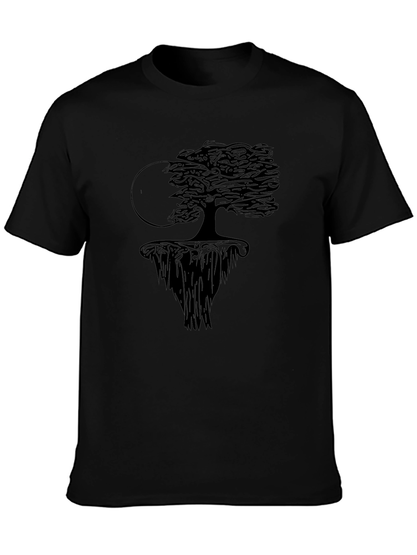 Mens Black Graphic Tree T-Shirt